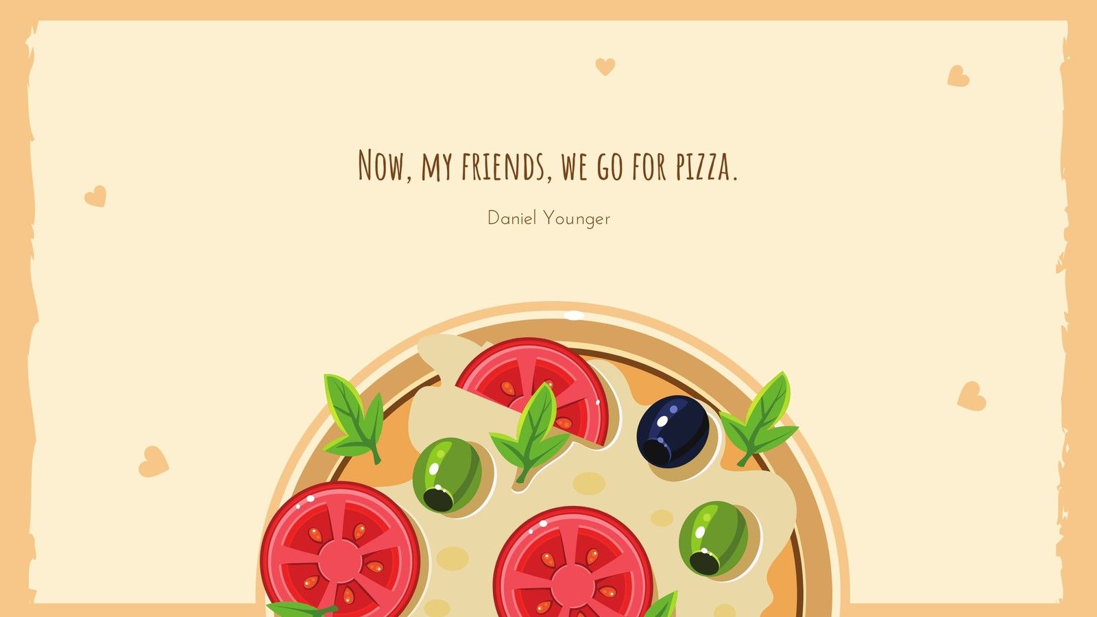 Pizza illustrata con citazione, 1600x900 900p, iMac