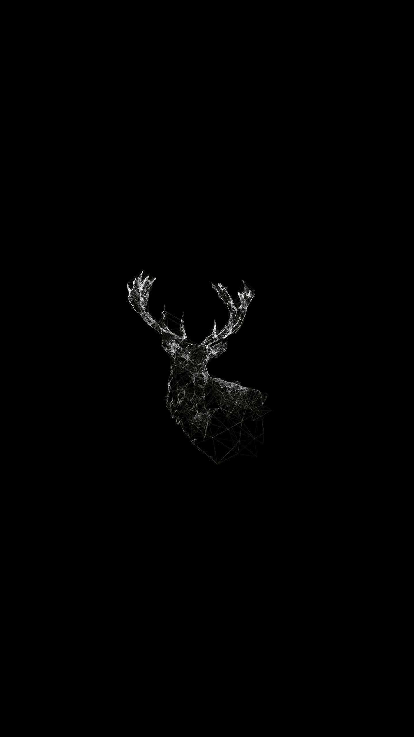 Cervo silhouette nero, 1440x2560 Verticale, Telefono