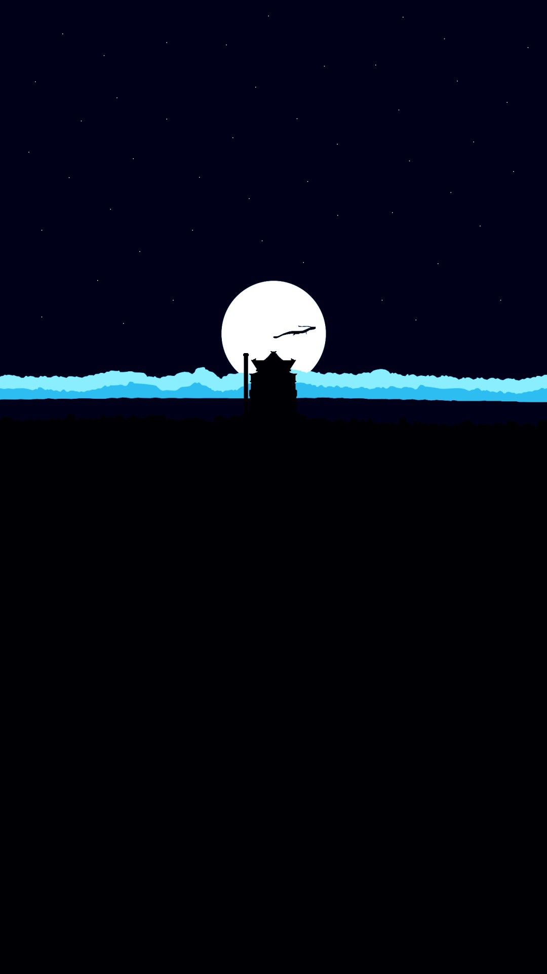 gatto luna notte, 1080x1920 Full HD Verticale, iPhone