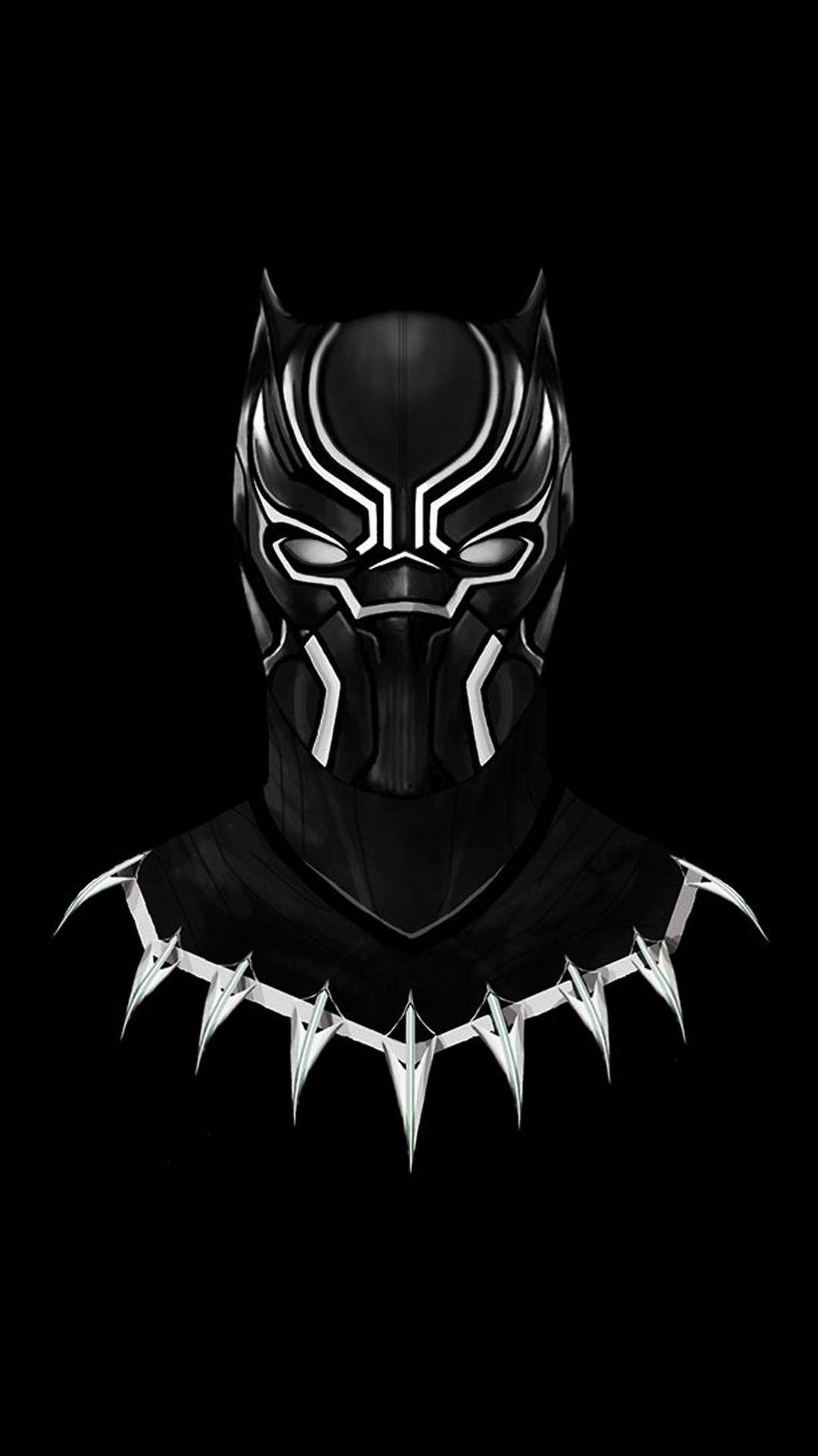 Maschera Black Panther nera, 1080x1920 Verticale, Samsung Galaxy