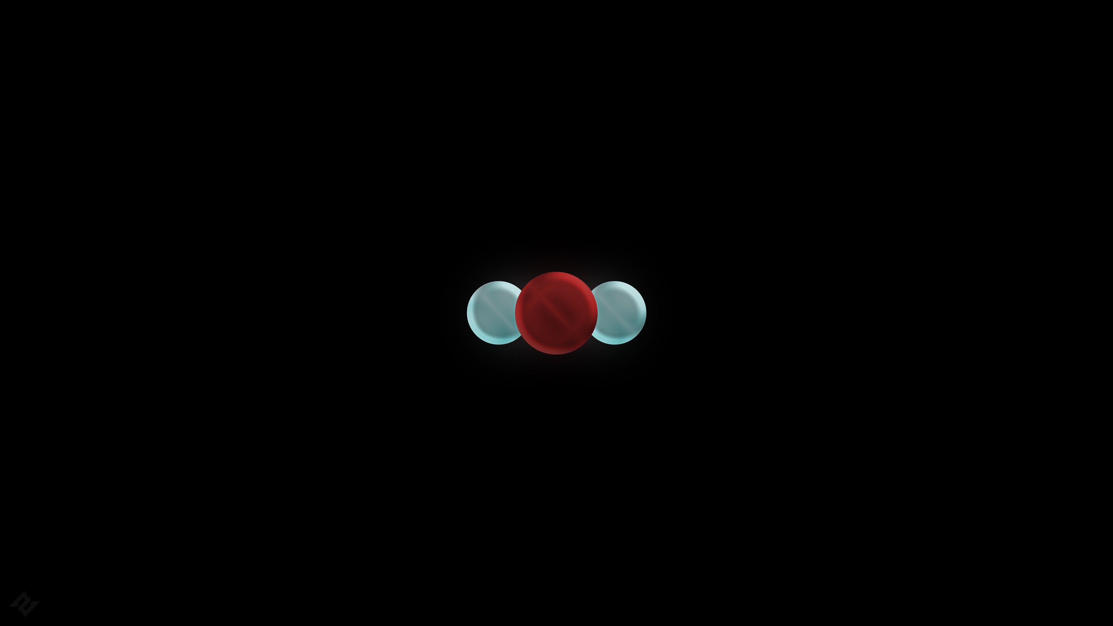 Sfere rosse e turchesi nero, 3840x2160 4K Ultra HD, Monitor 4K