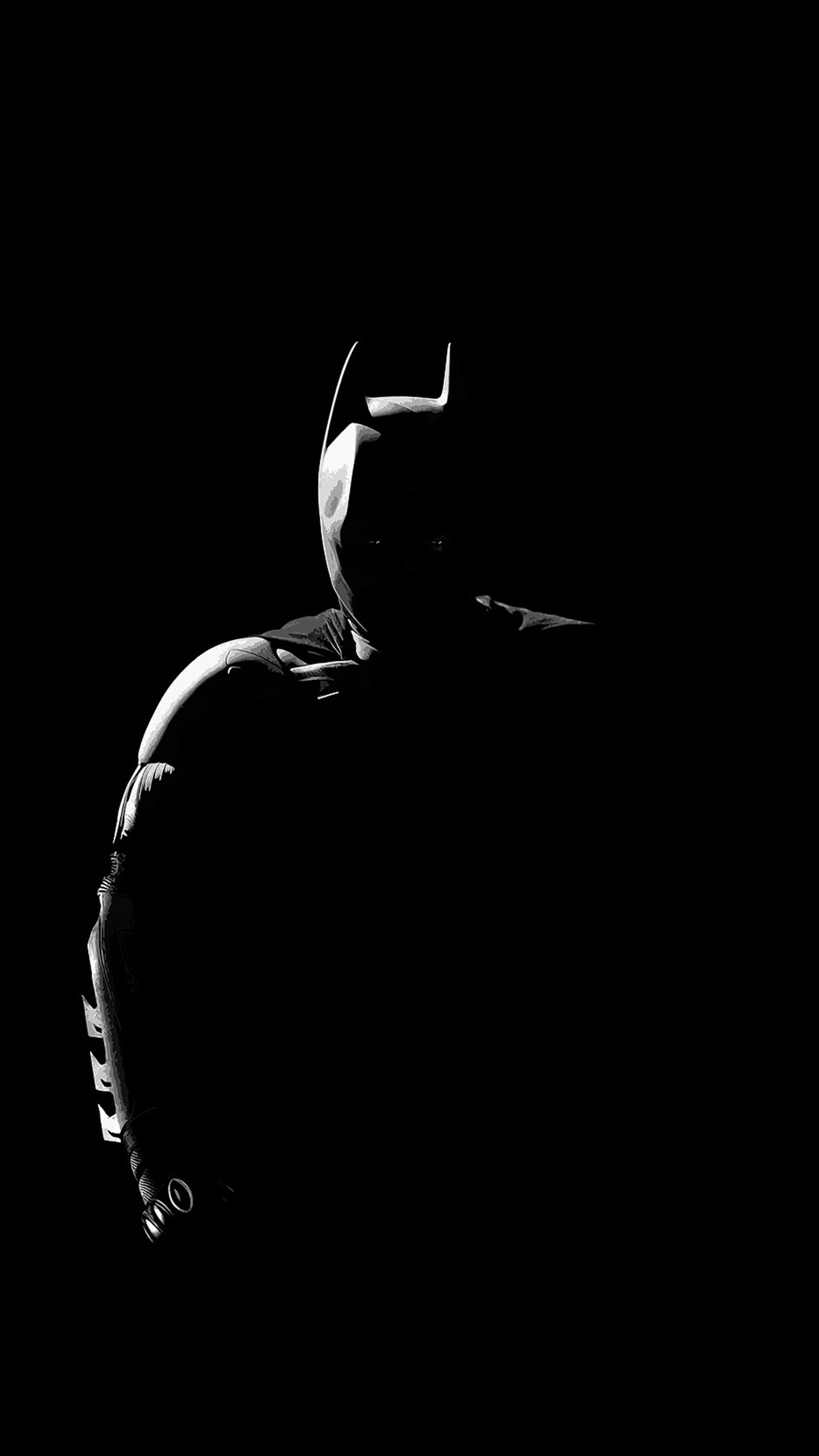 Batman silhouette sfondo nero, DC Comics, 1440x2560 Verticale, Mobile