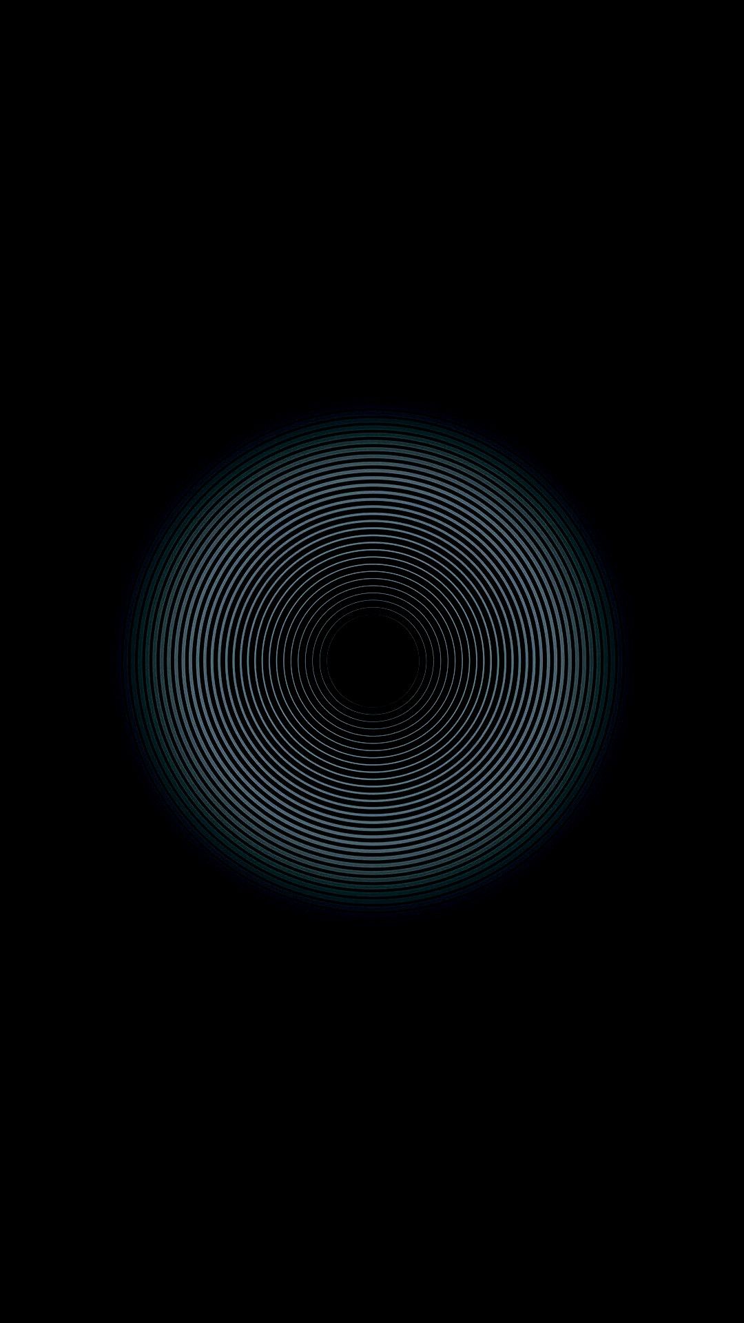 Cerchio spirale blu su nero, 1080x1920 Full HD Verticale, Smartphone