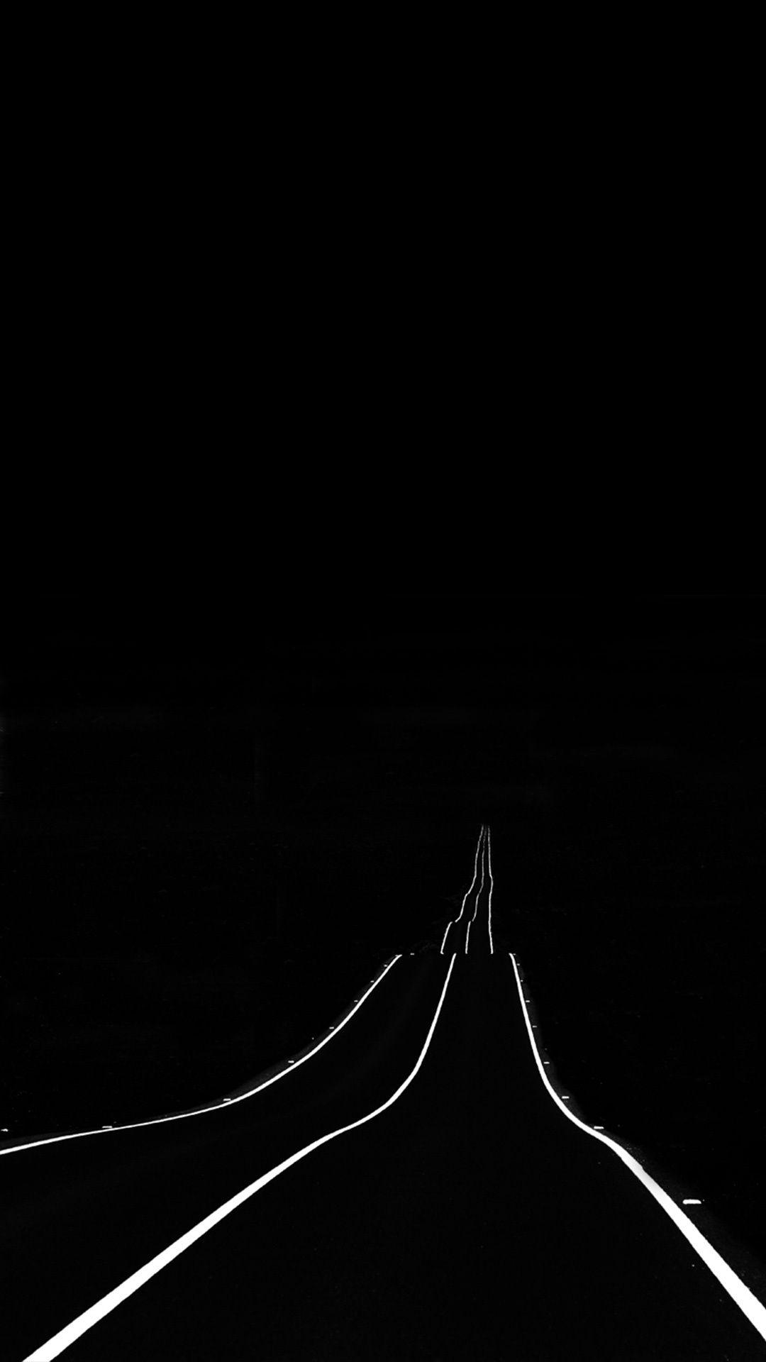 Strada nera minimalista notturna, 1080x1920 Full HD Verticale, Samsung Galaxy