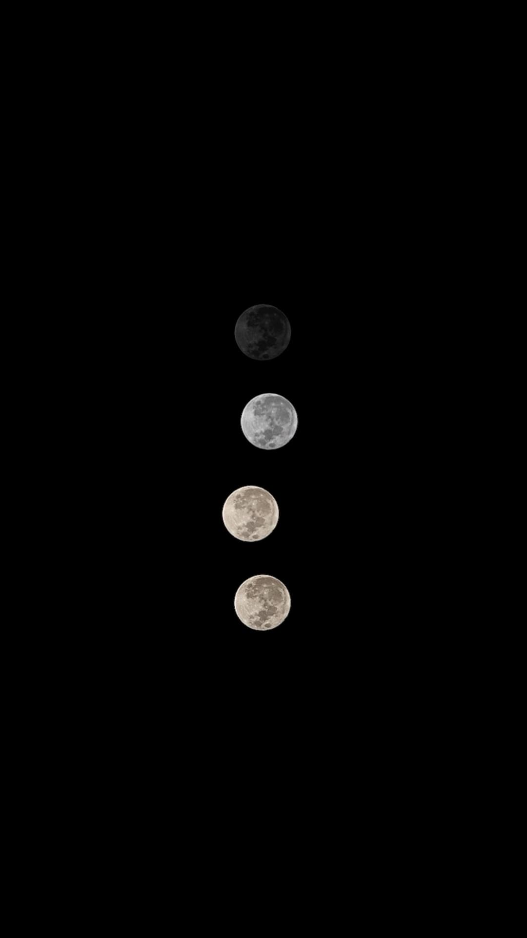 Fasi della luna nere, 1080x1920 Verticale, Mobile