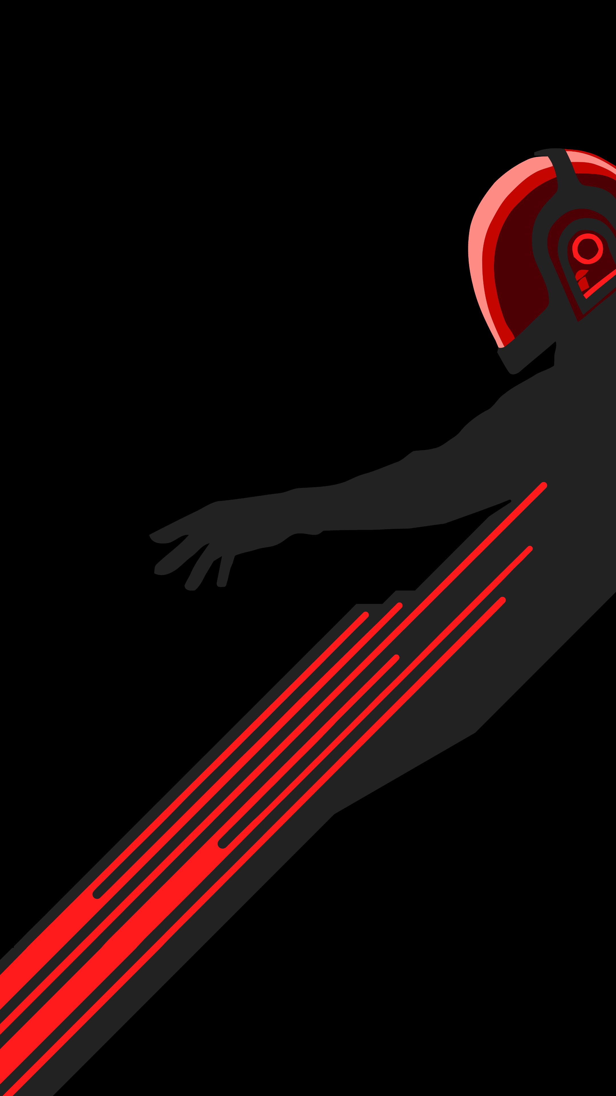 Figura casco rosso sfondo nero, 2160x3840 Verticale, Mobile