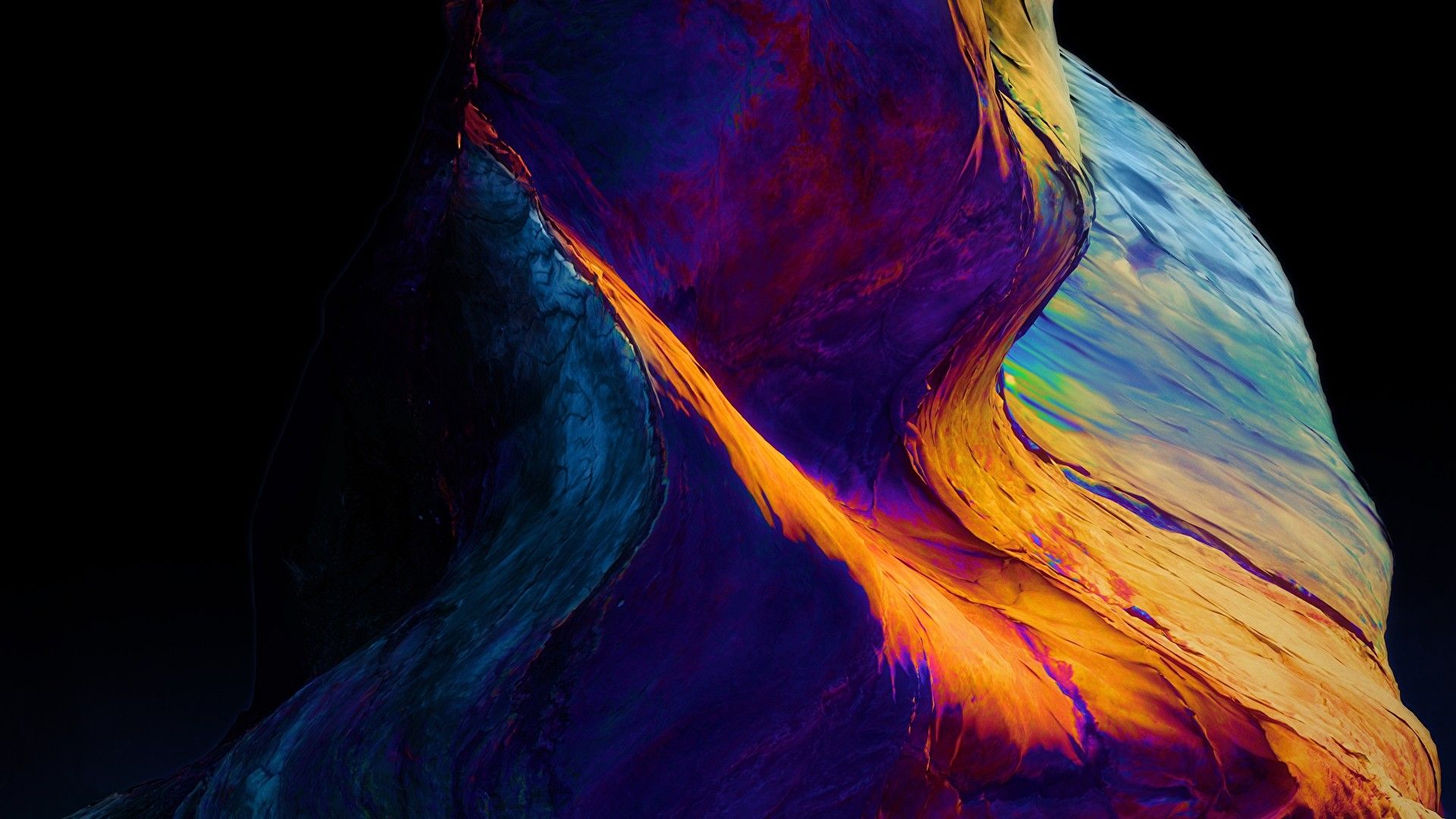Onda astratta multicolore sfondo nero, 1920x1080 1080p, Laptop