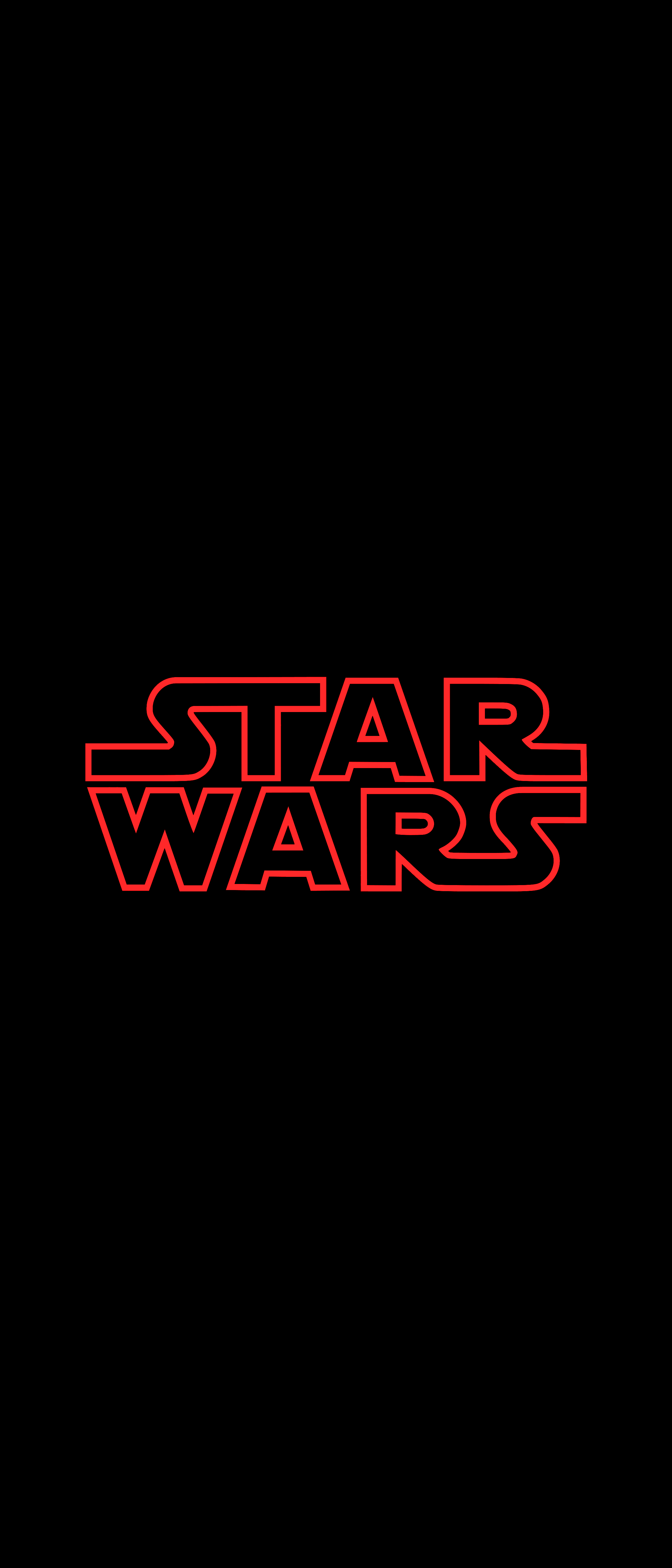 Logo Star Wars rosso nero, saga fantascientifica, 2446x5708 Verticale, Telefono