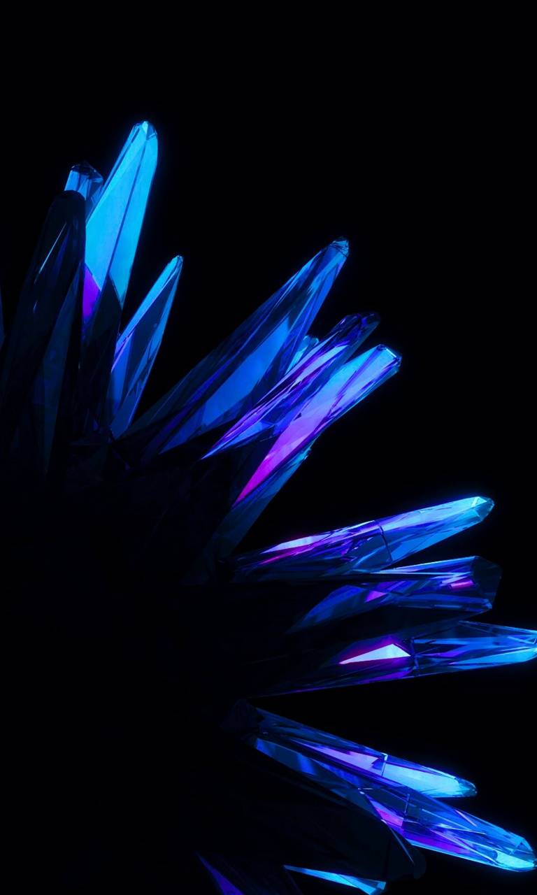 Cristalli blu su nero, 768x1280 Full HD Verticale, Samsung Galaxy