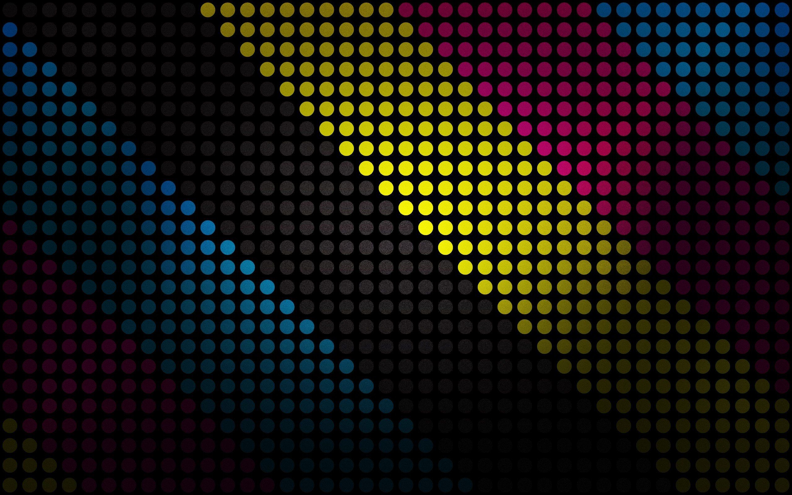 Pois colorati sfondo nero, 2560x1600 2K, Desktop