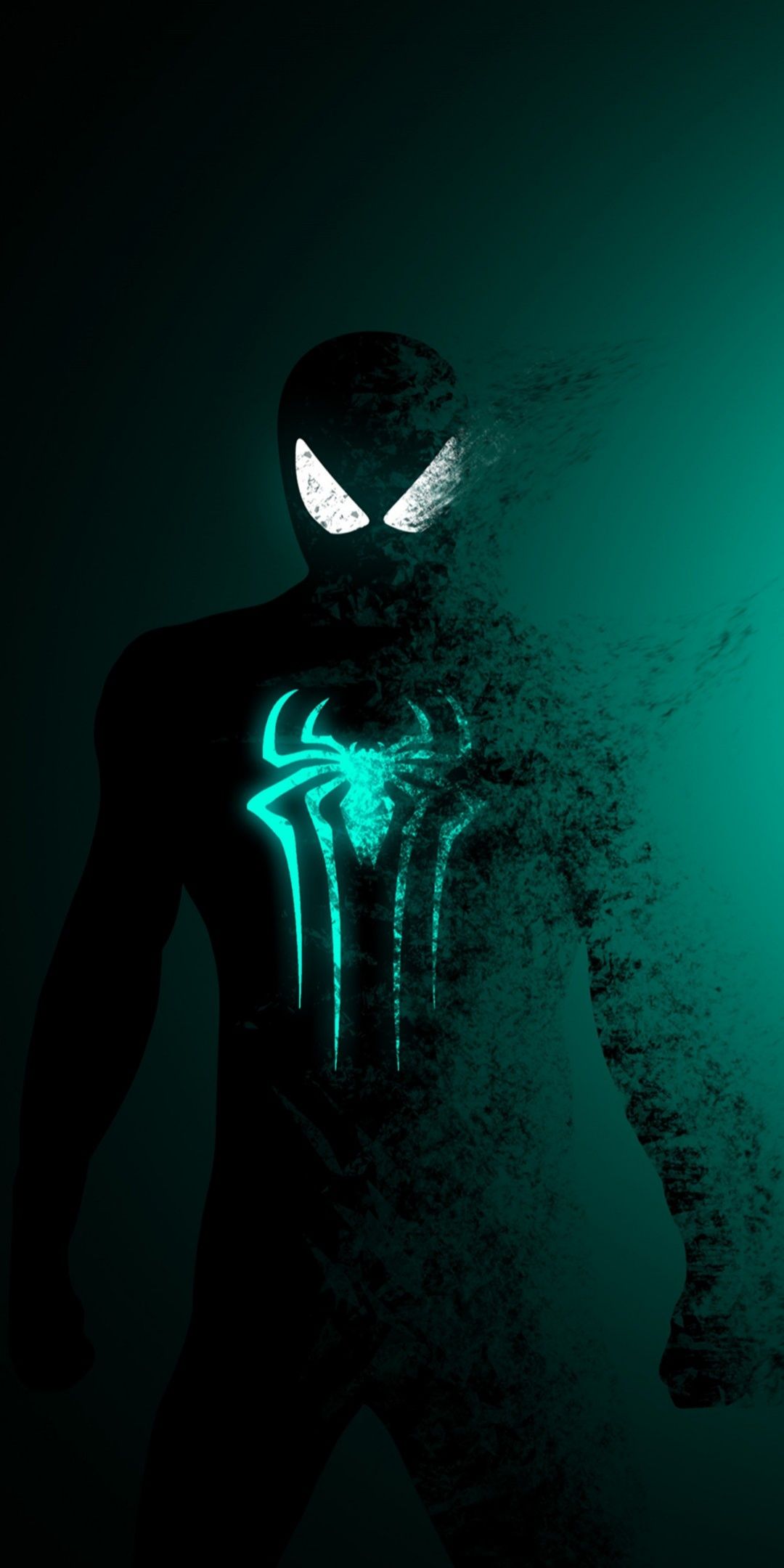 Spider-Man silhouette verde acqua, Uomo Ragno, 1080x2160 Full HD Verticale, iPhone