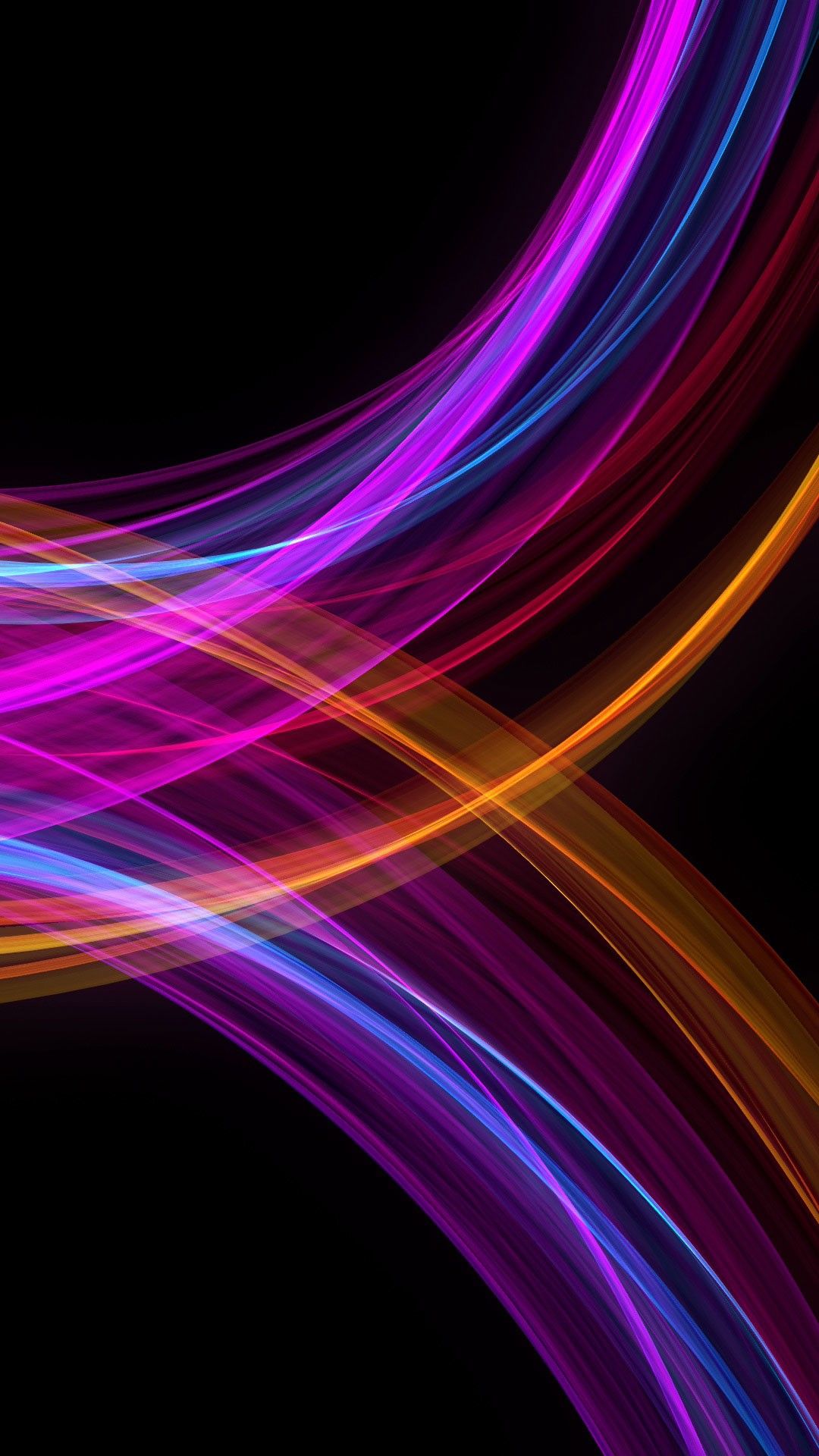 linee curve neon colorate, 1080x1920 Verticale, Mobile