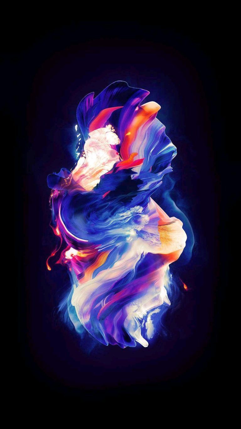 Astrazione fluida colorata su nero, 768x1365 Full HD Verticale, Smartphone