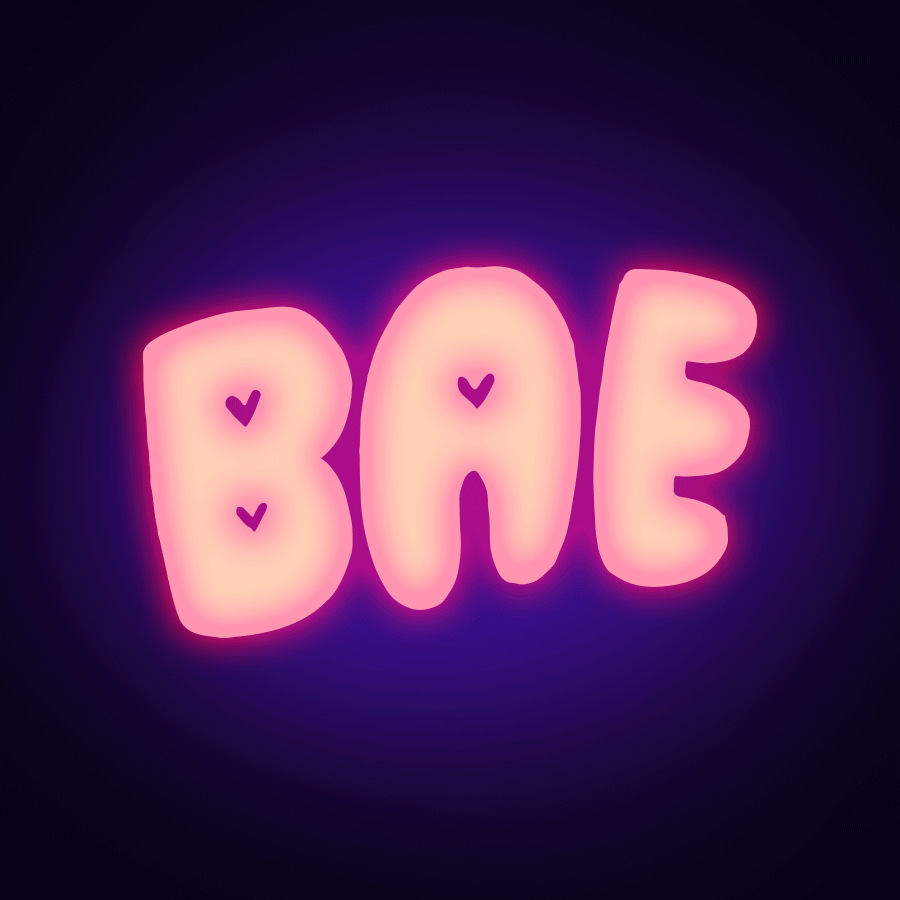 Scritta BAE neon rosa, 900x900 HD, Desktop