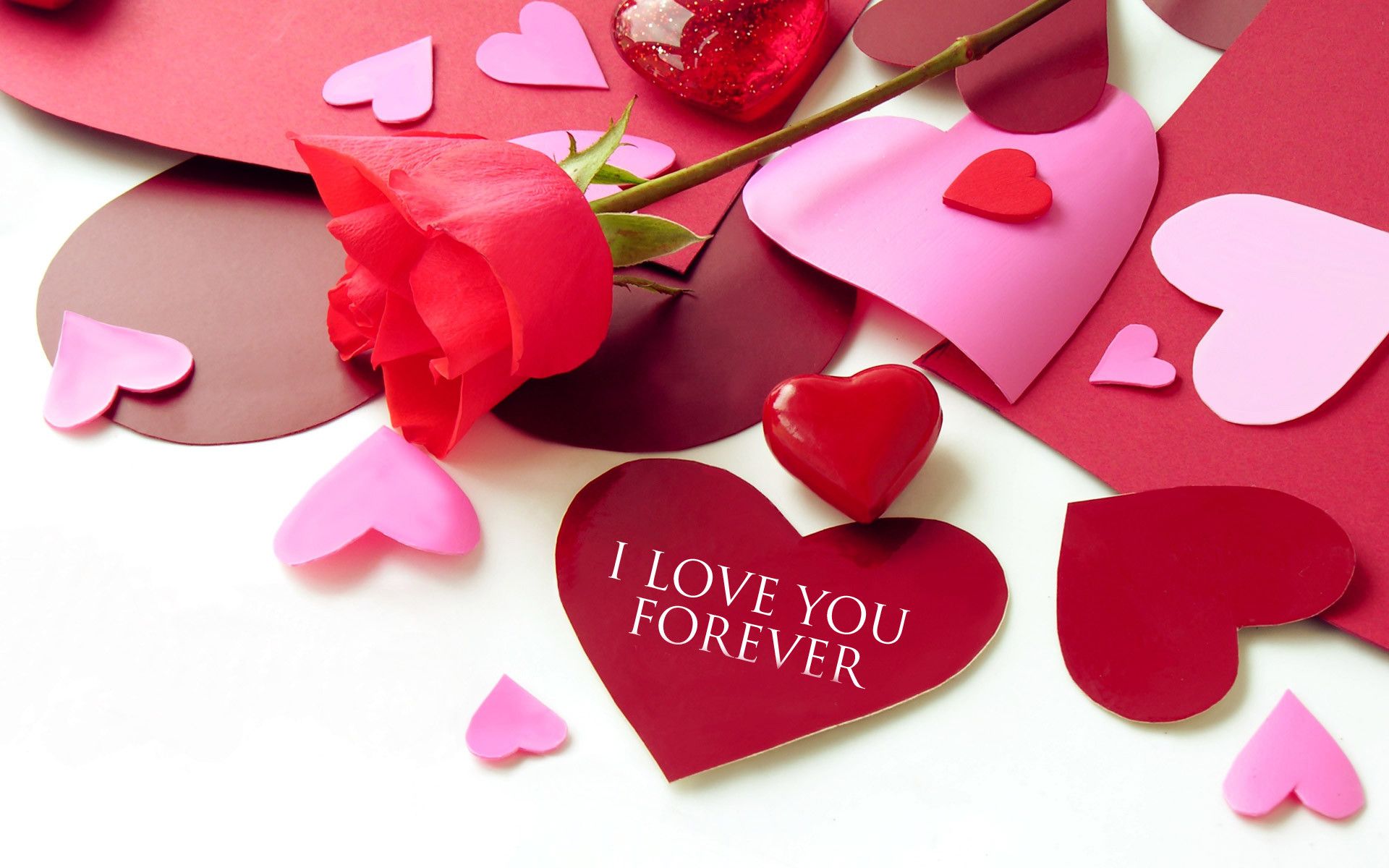 Cuori di carta e rosa rossa, 1920x1200 Full HD+ WUXGA, Laptop