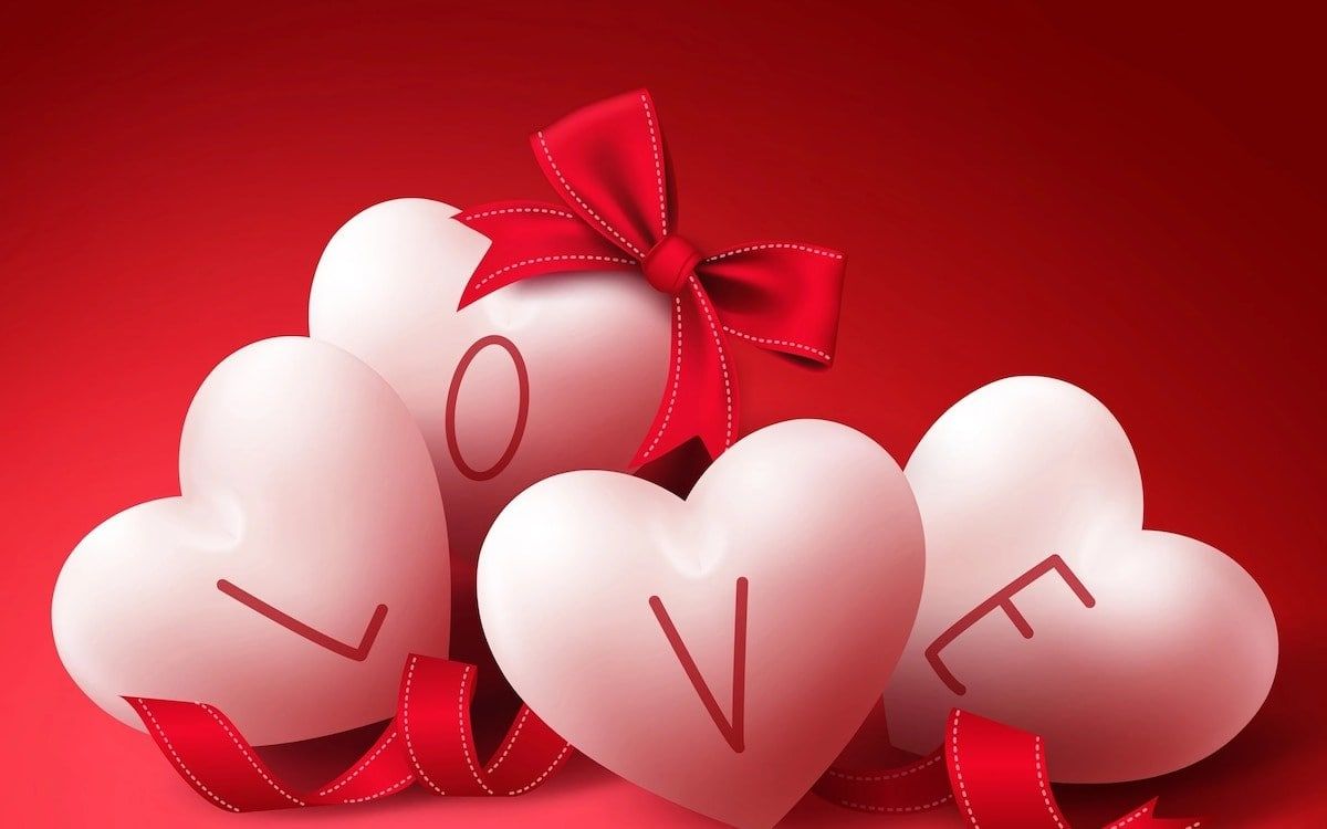 Cuori bianchi con scritta LOVE, 1200x750 HD, Desktop