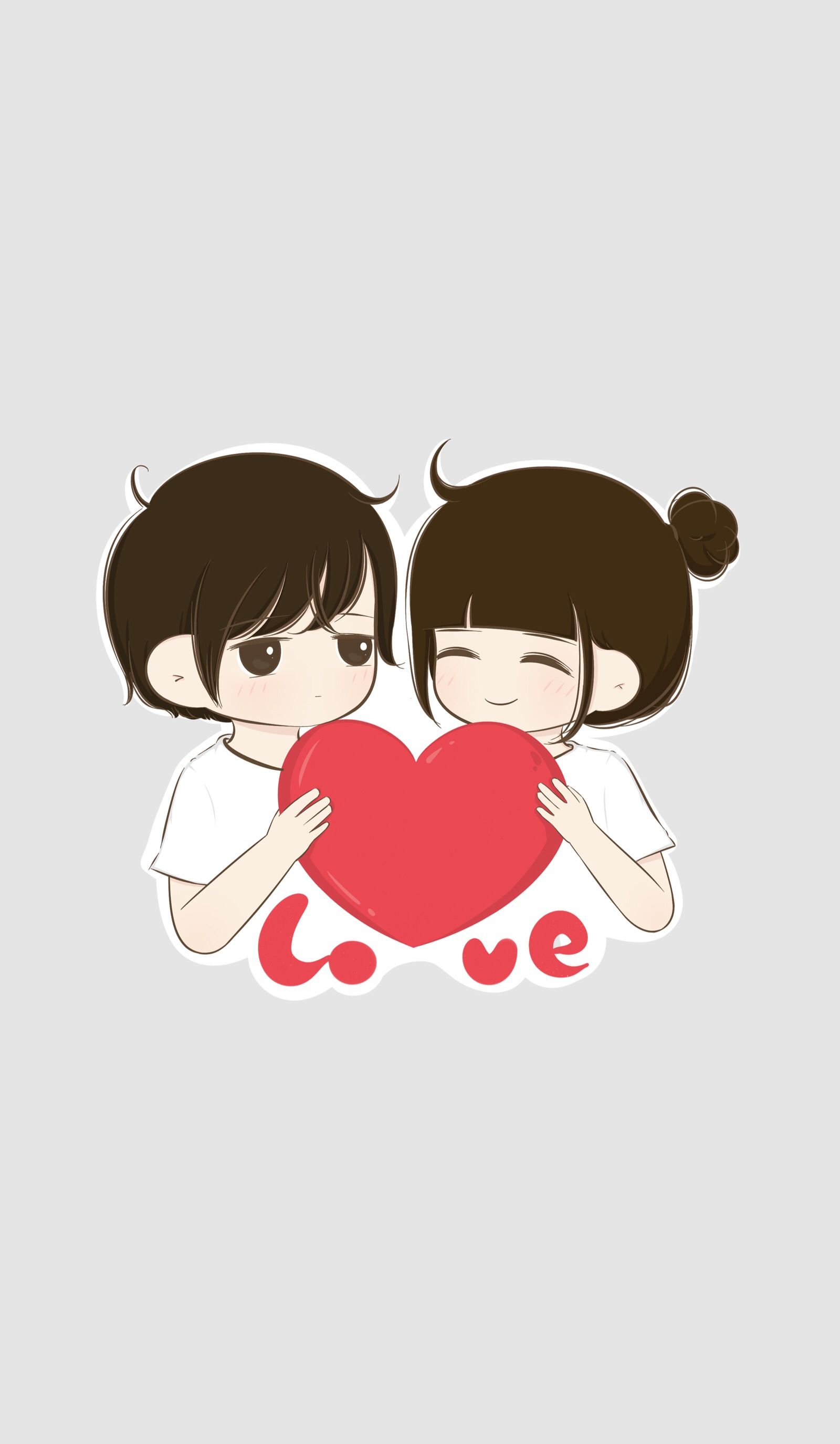 Coppia chibi cuore rosso, 1600x2750 Verticale, POCO