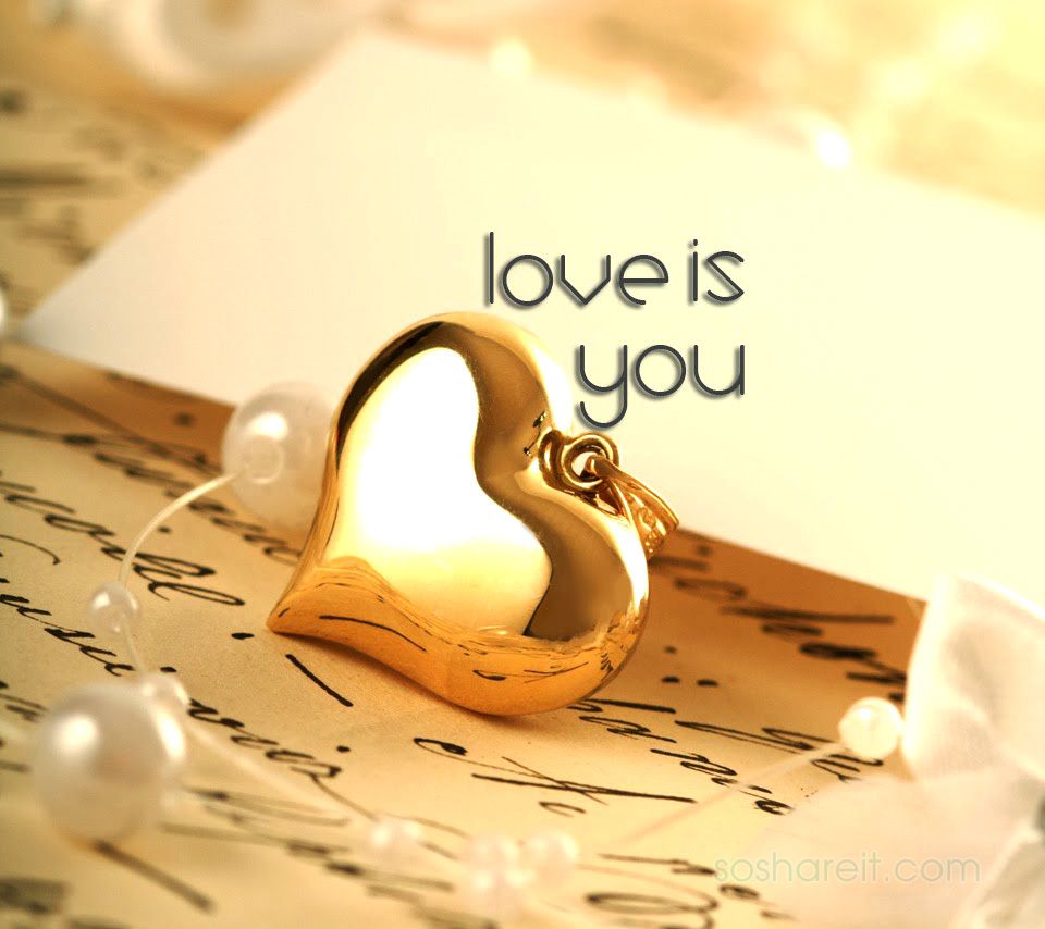 Cuore dorato con lettera d'amore, 960x854 HD, PC