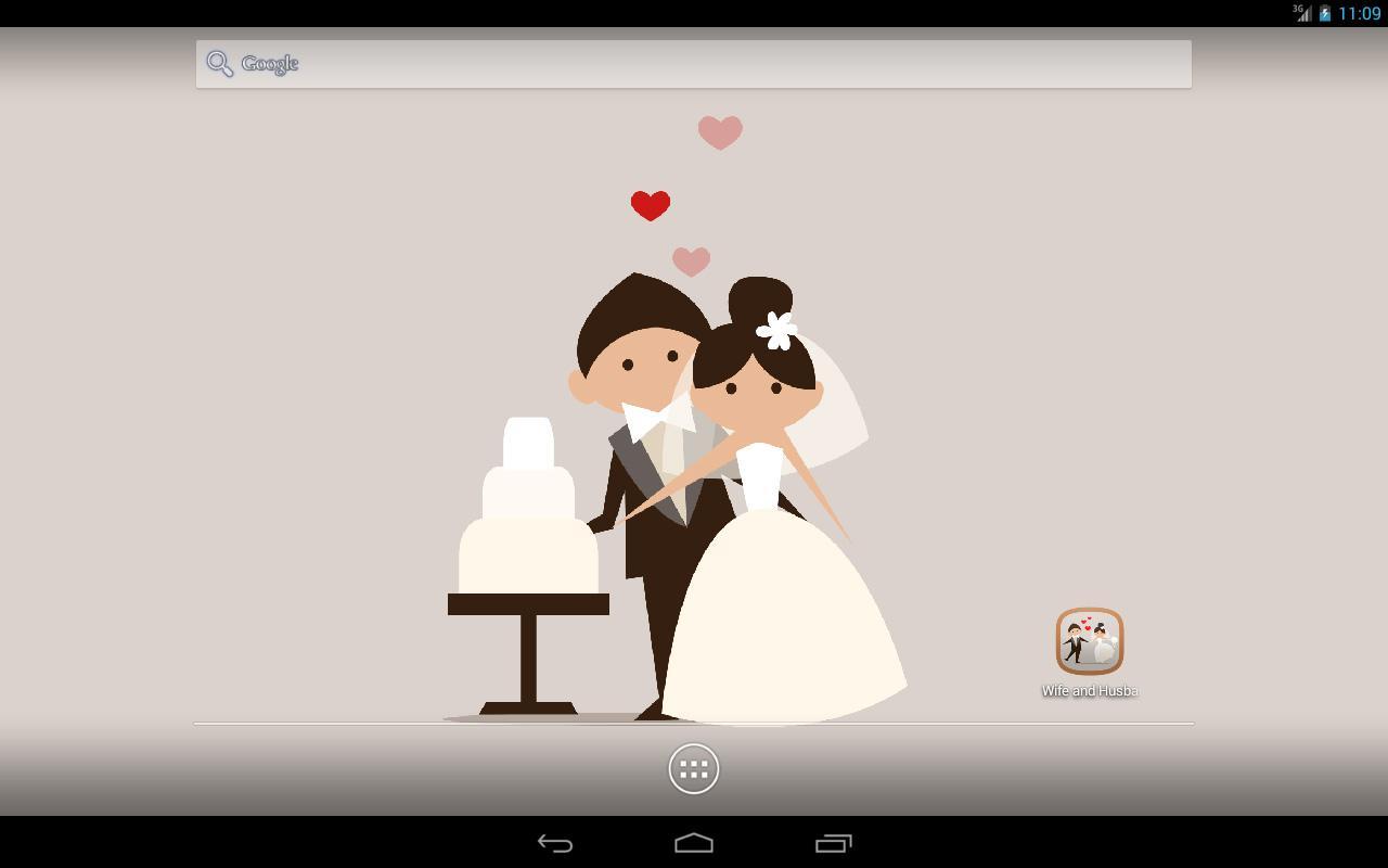 Sposi cartoon con torta nuziale, 1280x800 HD, Desktop
