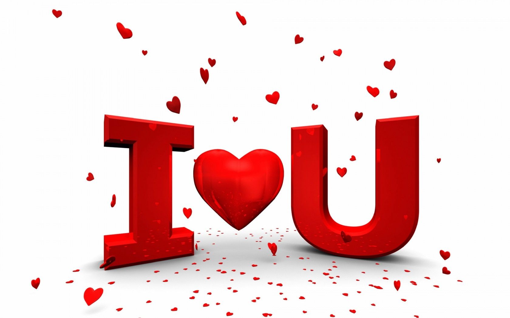 Scritta I love U 3D rossa, 1680x1050 HD, PC