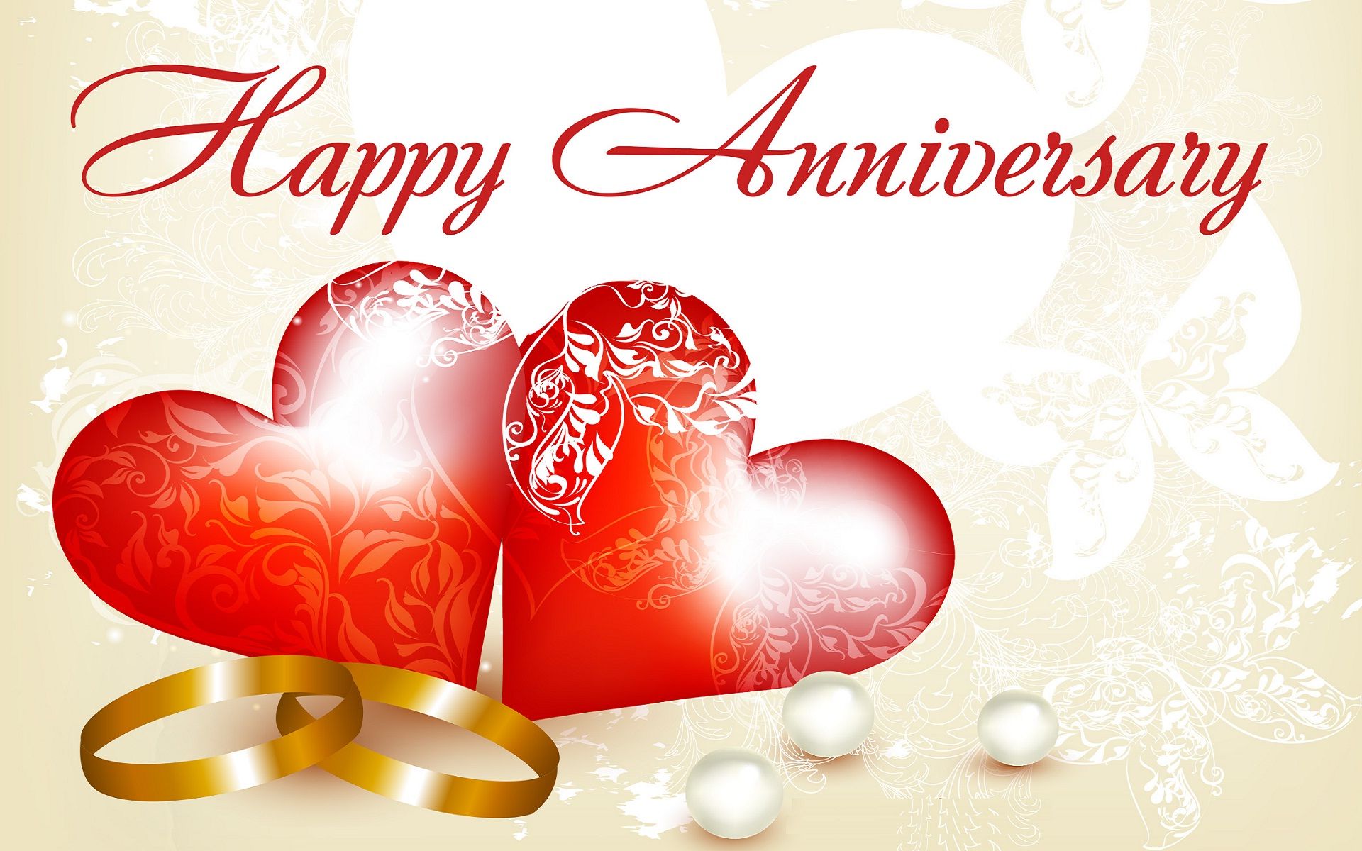 Cuori rossi e anelli dorati anniversario, 1920x1200 Full HD+ WUXGA, iMac