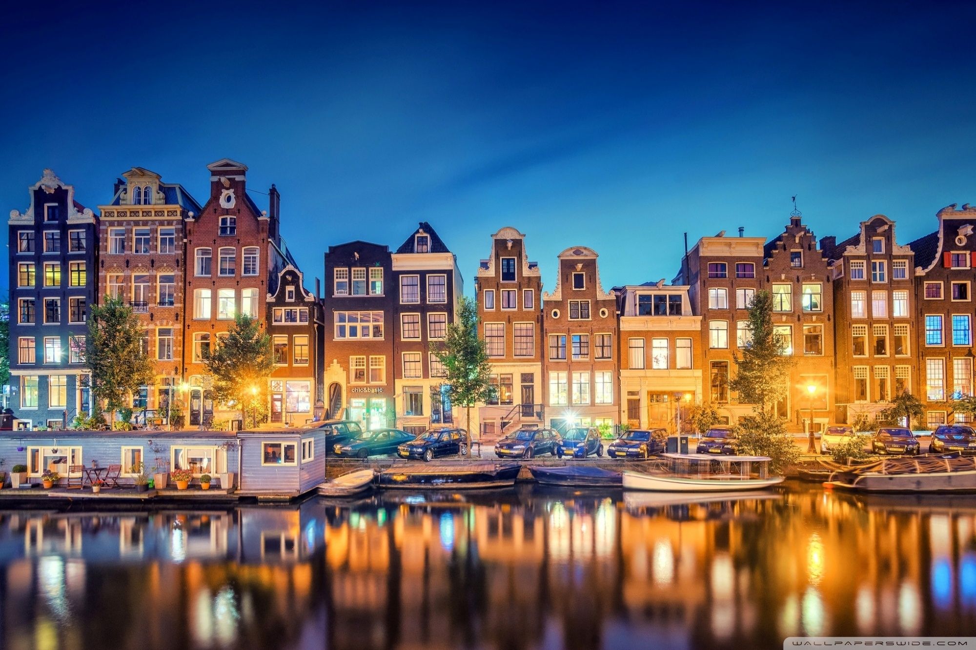 Canale Amsterdam di notte, 2000x1333 Hi-Res, PC