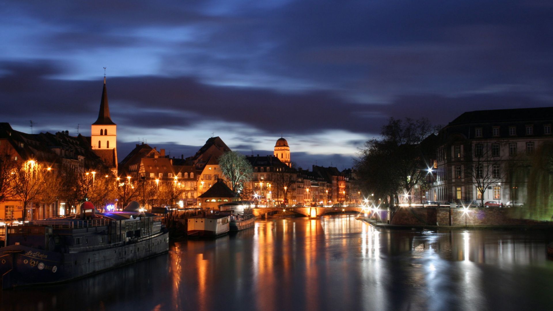 Canale di Amsterdam di notte, 1920x1080 Full HD 1080p, Monitor Gaming