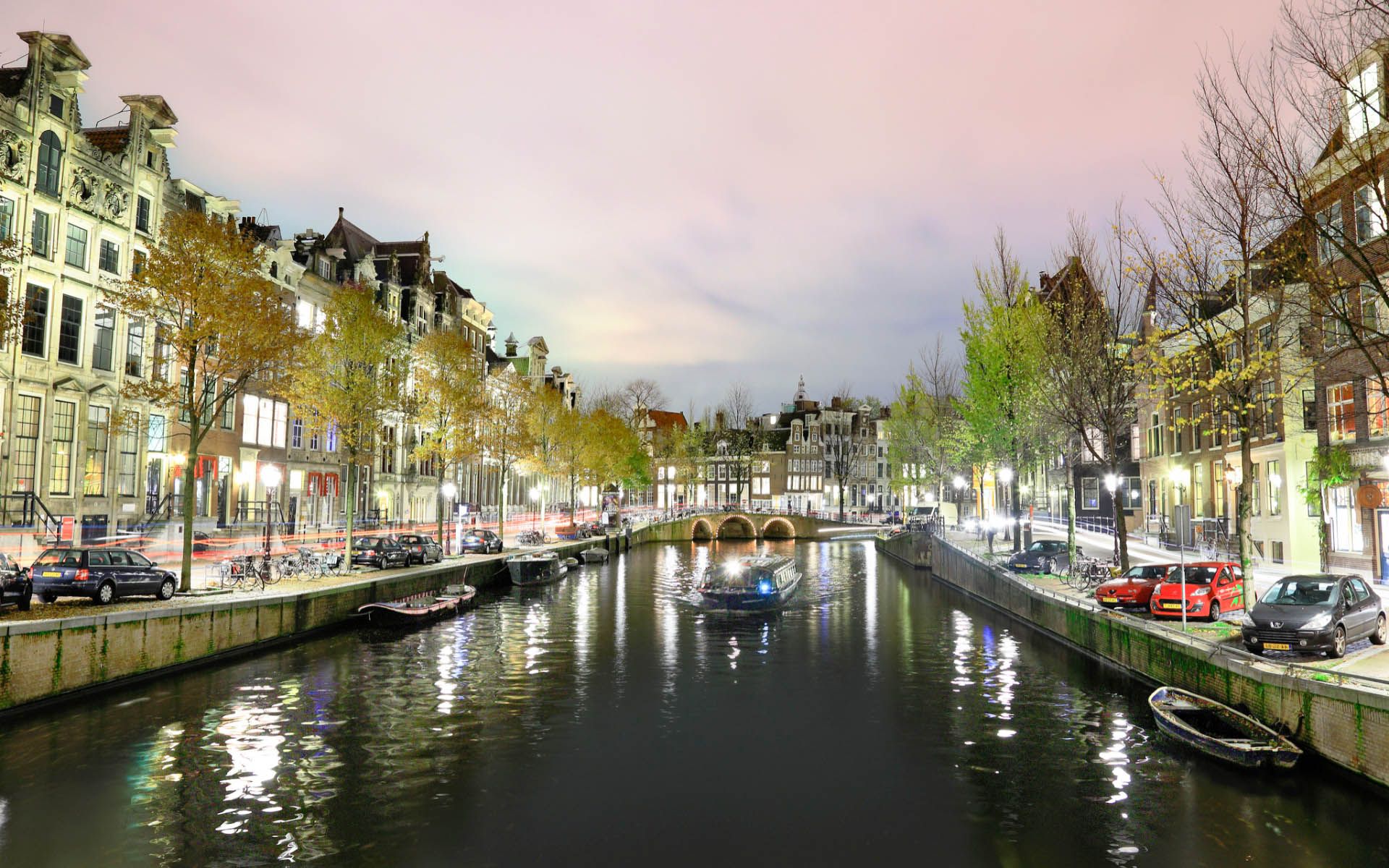 Canale di Amsterdam al tramonto, 1920x1200 Full HD+, Desktop
