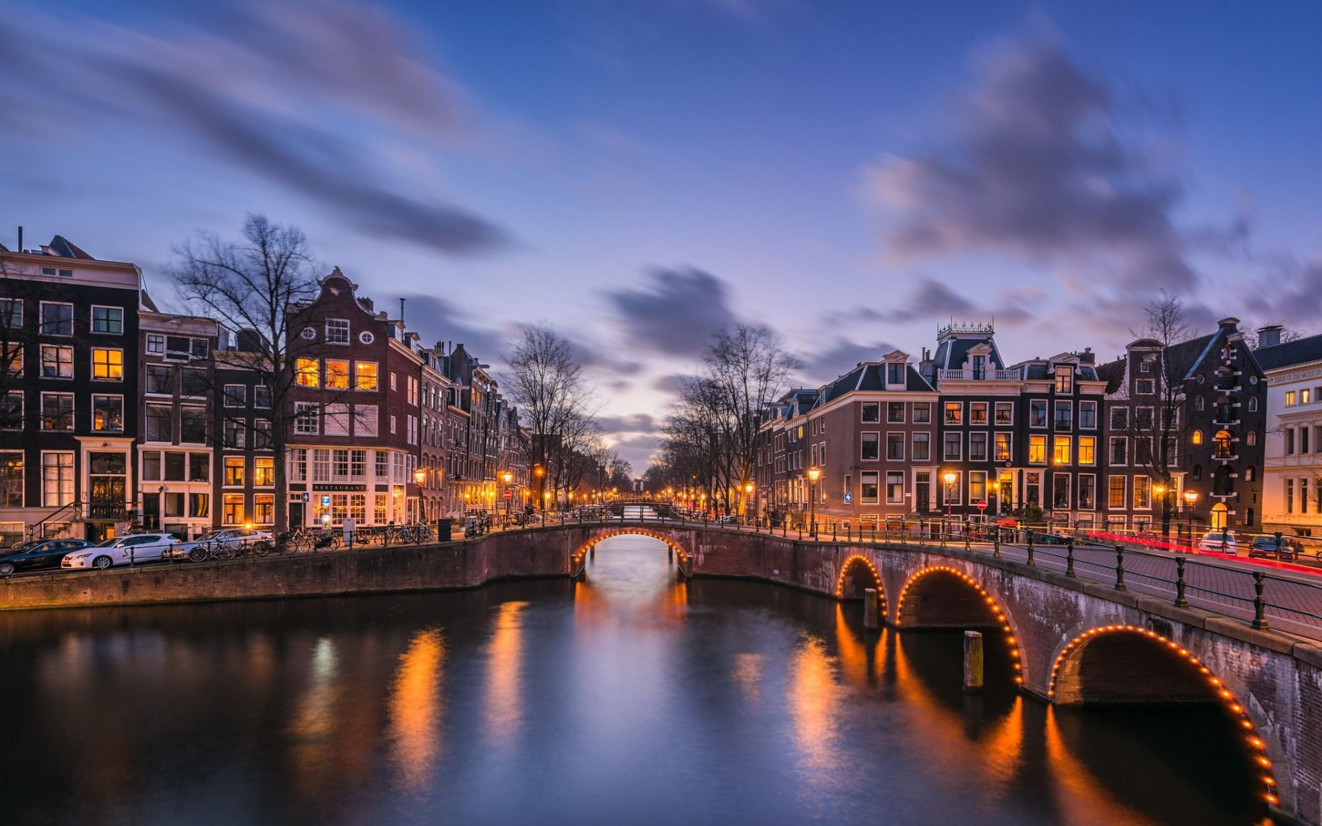 Amsterdam canale sera ponte, 1920x1200 Full HD+ WUXGA, Monitor Gaming
