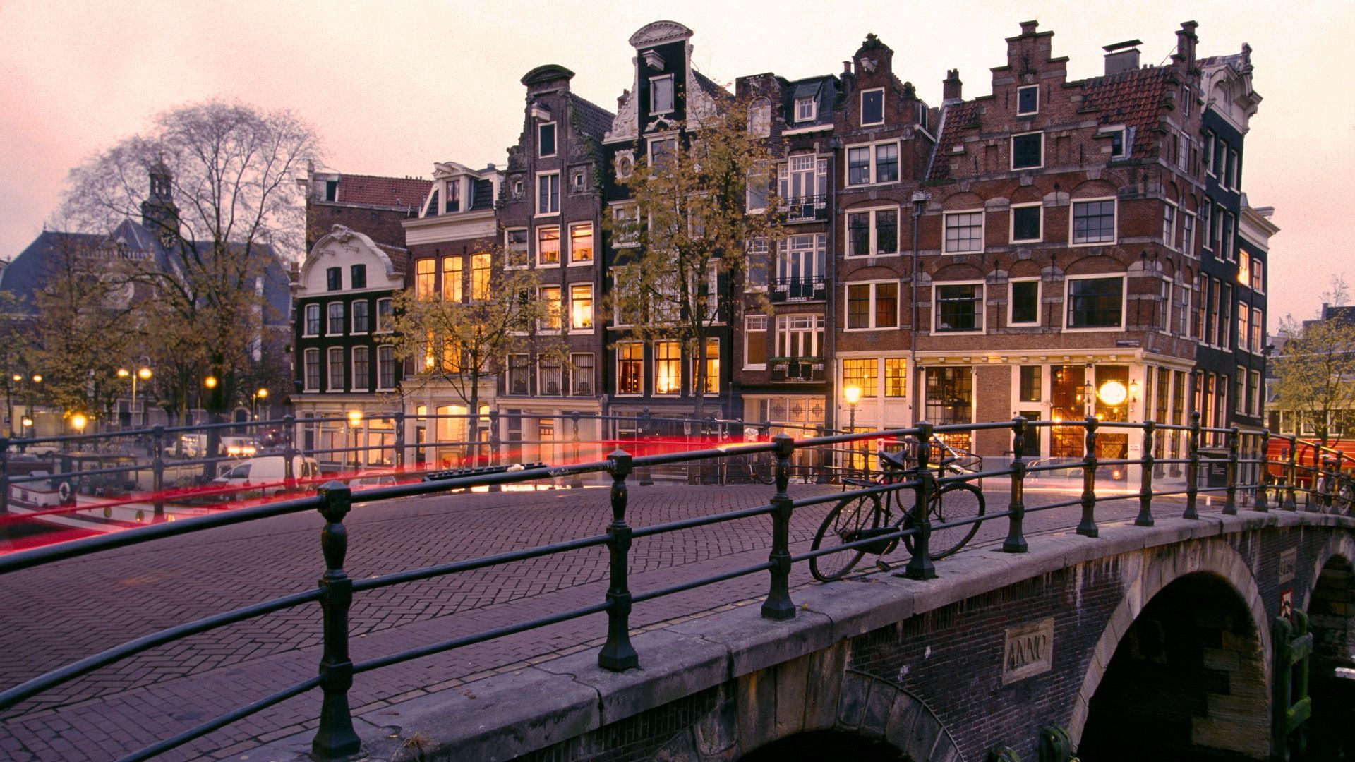 Canale Amsterdam al tramonto, 1920x1080 Full HD 1080p, PC