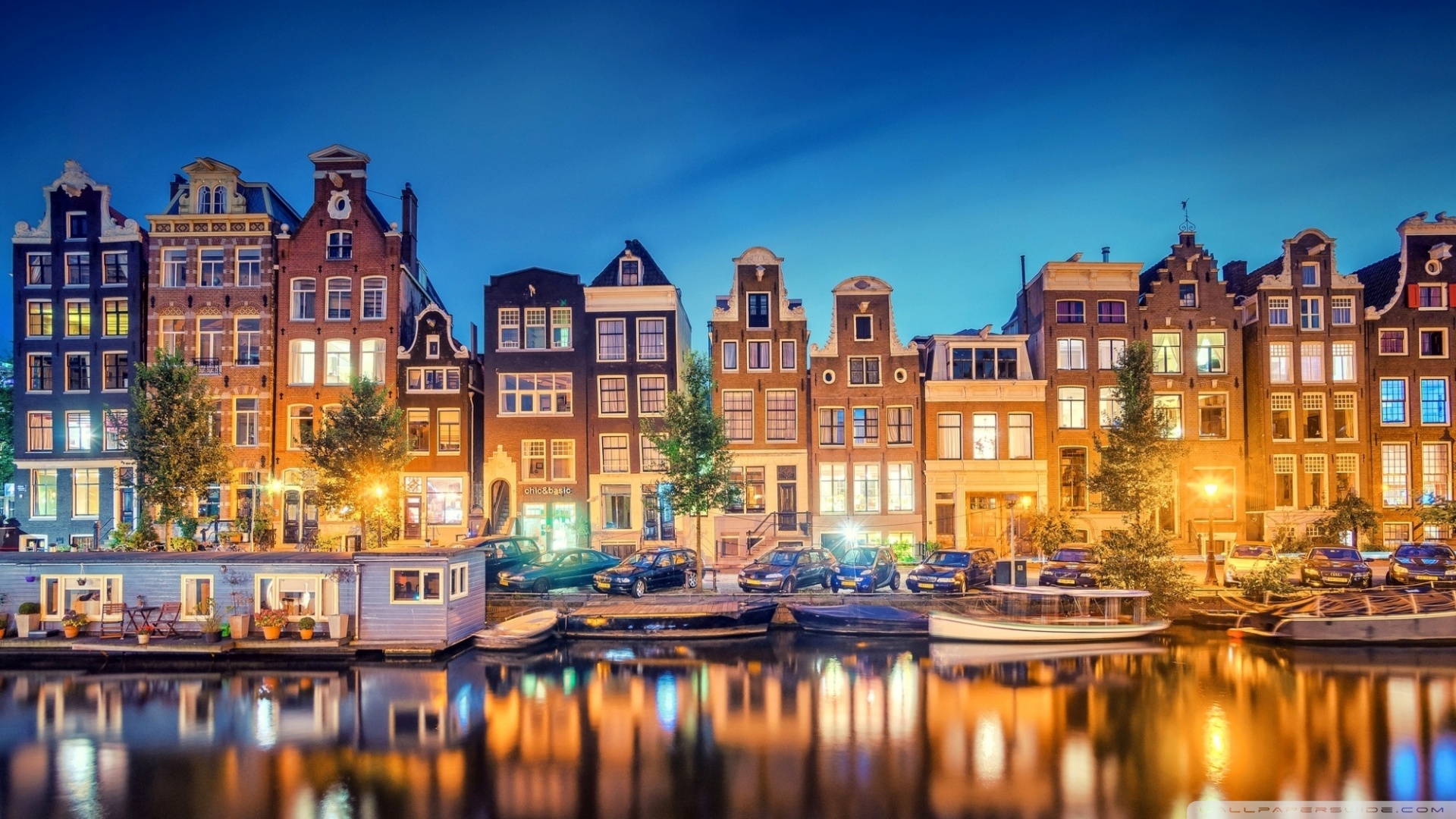 Case canale Amsterdam sera, 1920x1080 1080p, Desktop