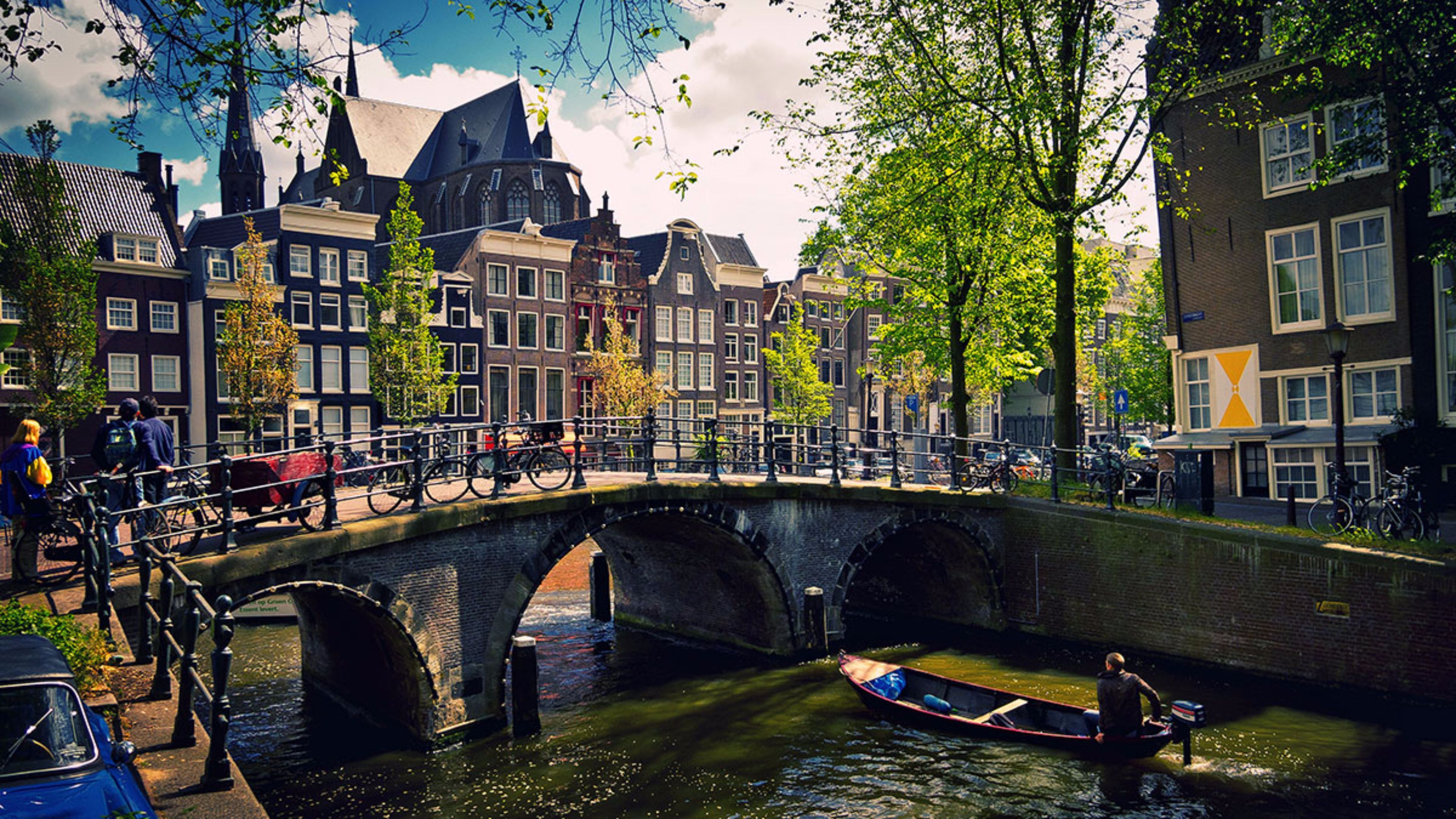 Canale di Amsterdam con ponte, 3840x2160 UHD, Monitor 4K