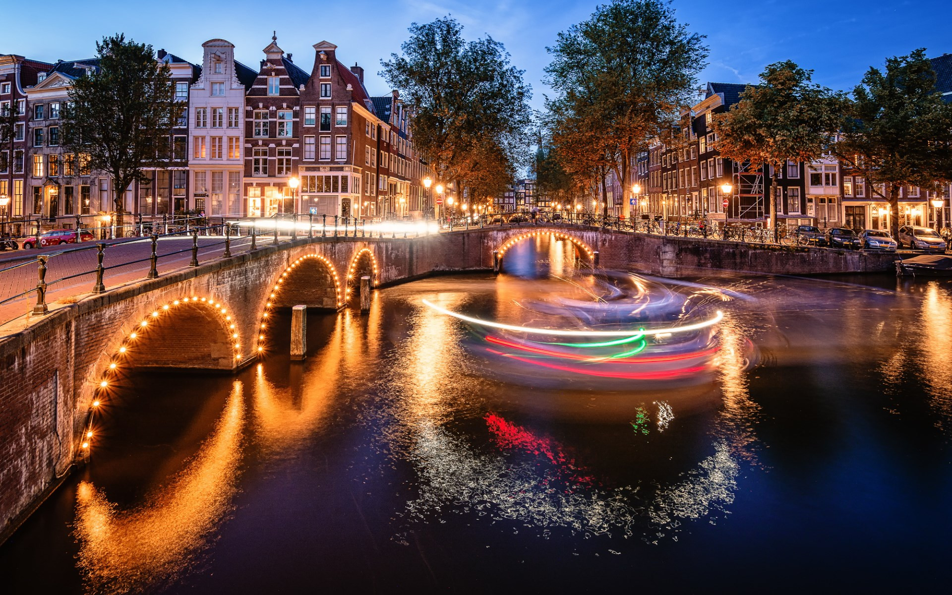 Amsterdam canale di notte, 1920x1200 Full HD+, Desktop