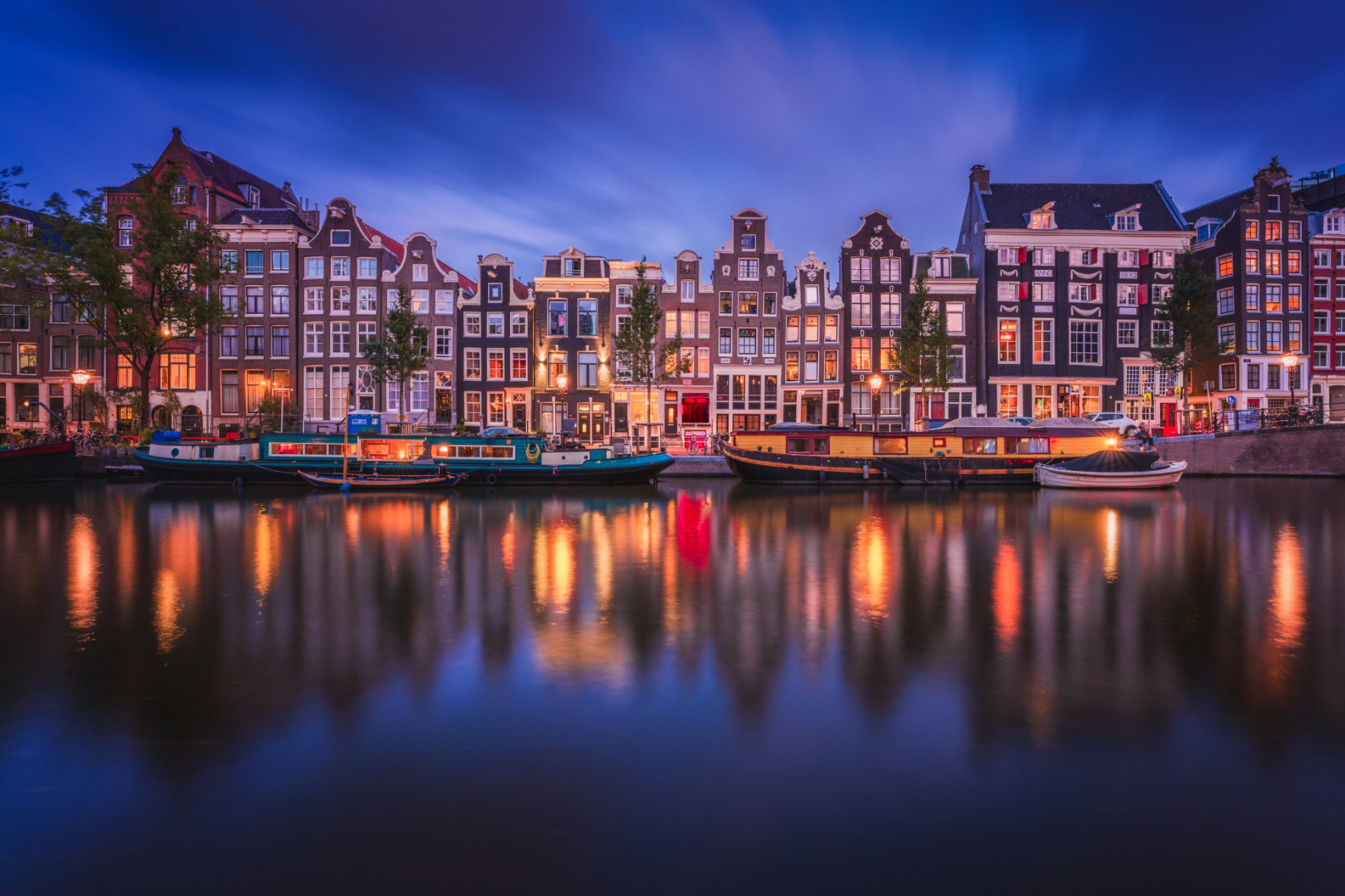 Case canale Amsterdam sera, 2520x1680 2K, Laptop