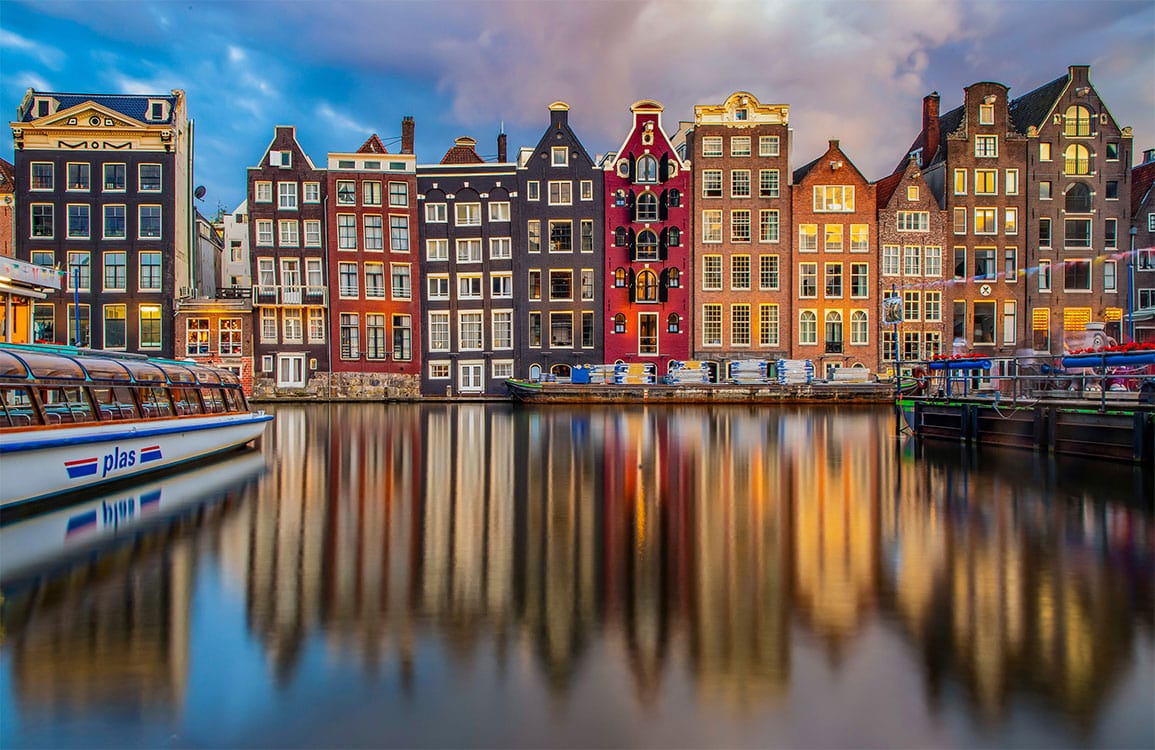 Case colorate canale Amsterdam, 1155x750 HD, PC Desktop