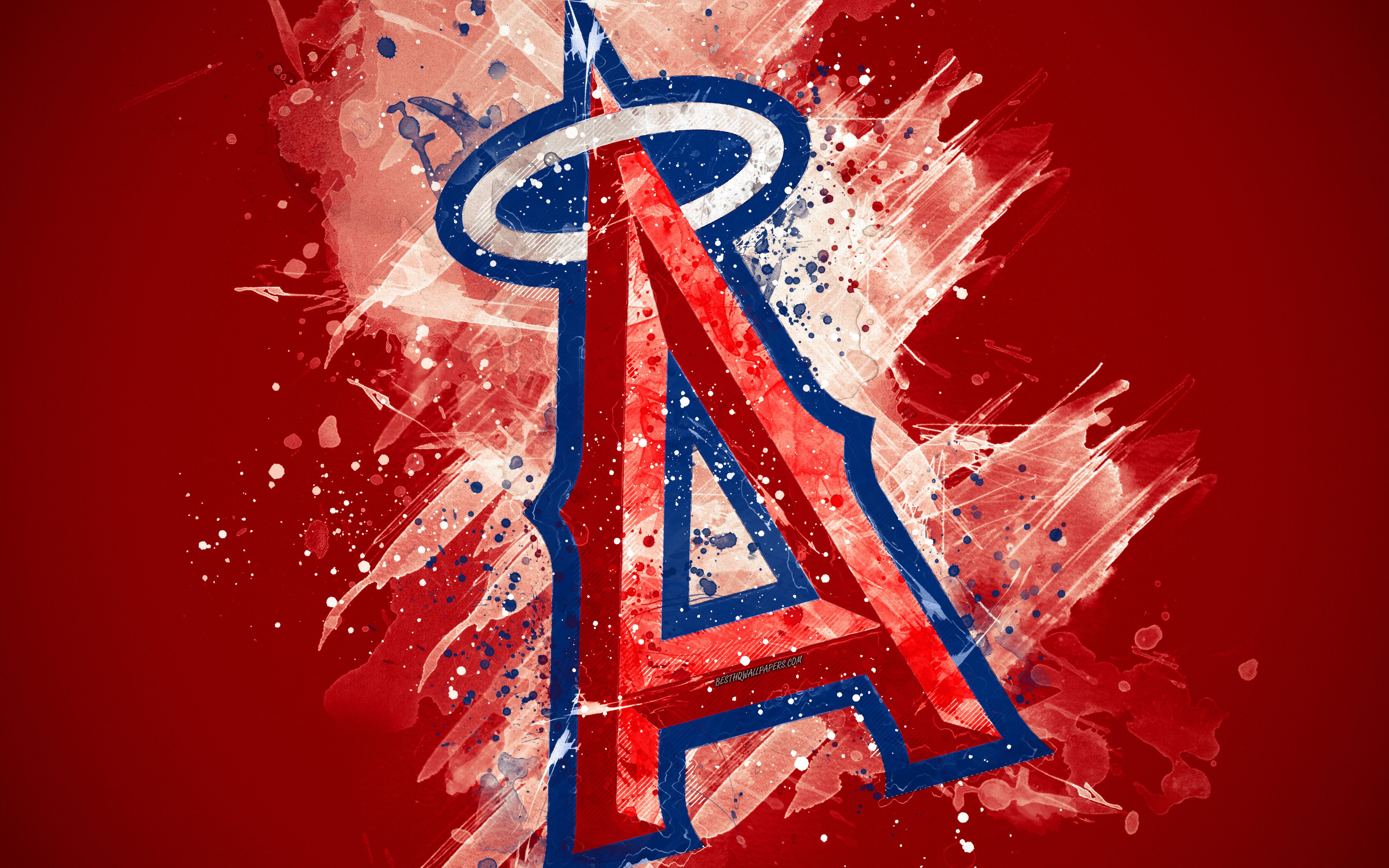 Logo Los Angeles Angels grunge, Hollywood, 3840x2400 Ultra HD, 4K TV