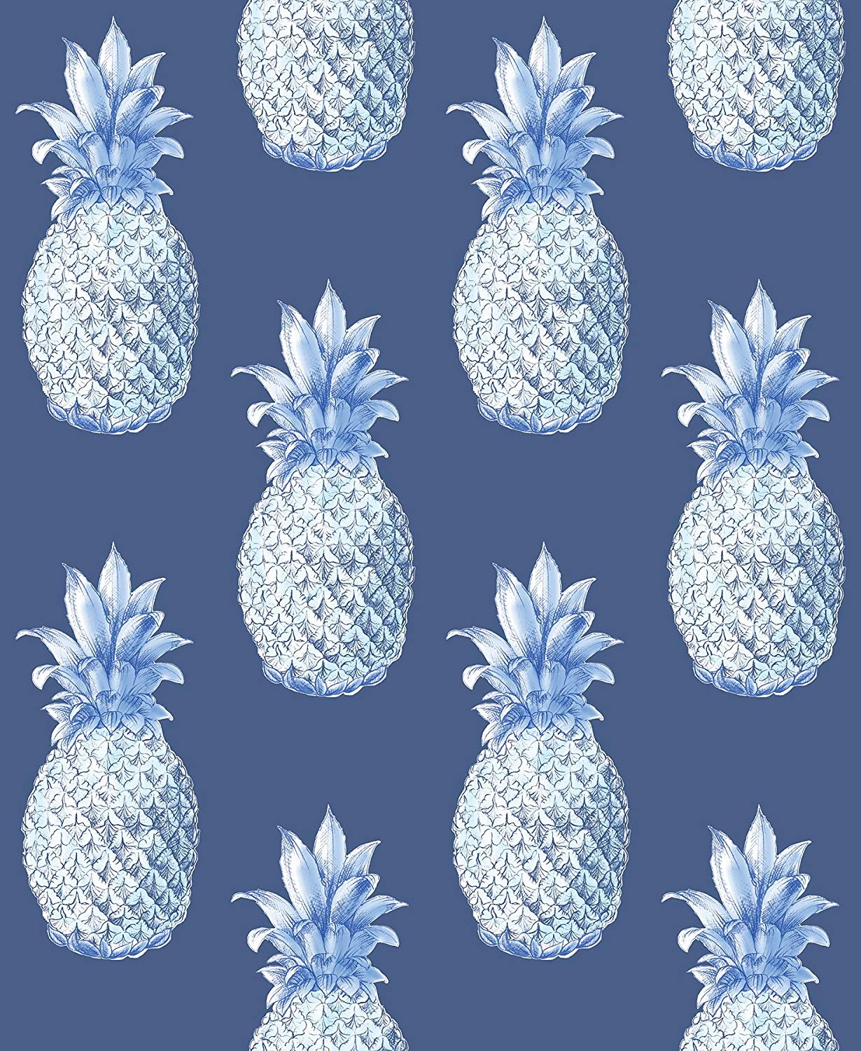 Ananas blu su sfondo navy, 1230x1500 Verticale, Telefono