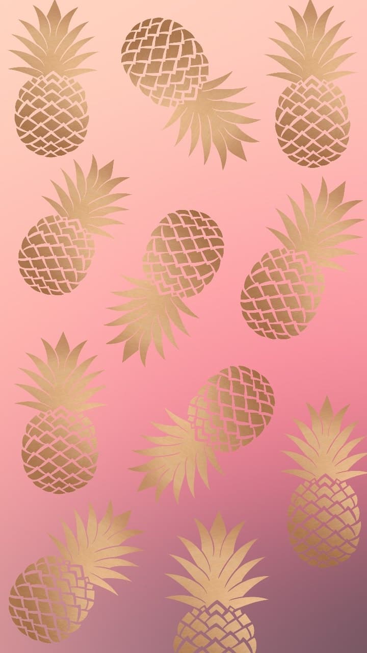 Ananas dorati sfondo rosa, 720x1280 Verticale, Telefono