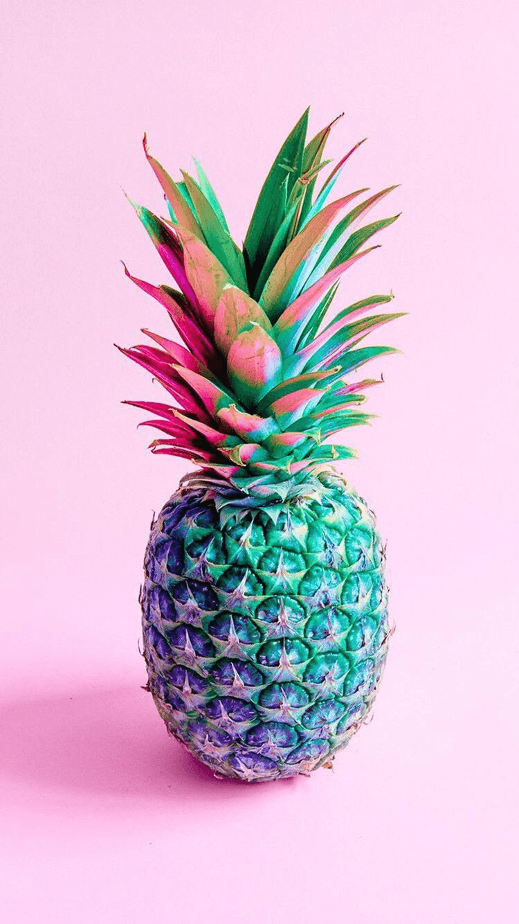Ananas colorato sfondo rosa, 750x1334 Verticale, iPhone