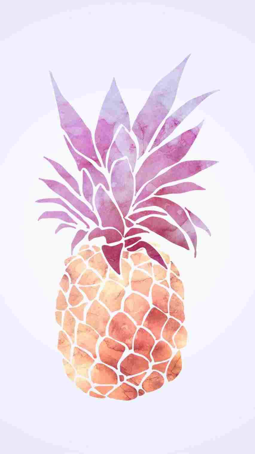 Ananas rosa acquerello, 853x1517 Verticale, iPhone Pro Max
