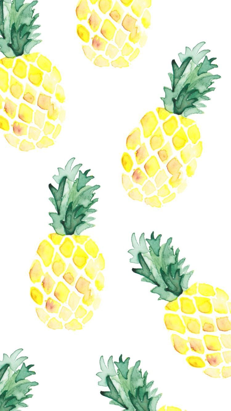 Ananas acquerello sfondo bianco, 750x1334 Verticale, iPhone Pro Max
