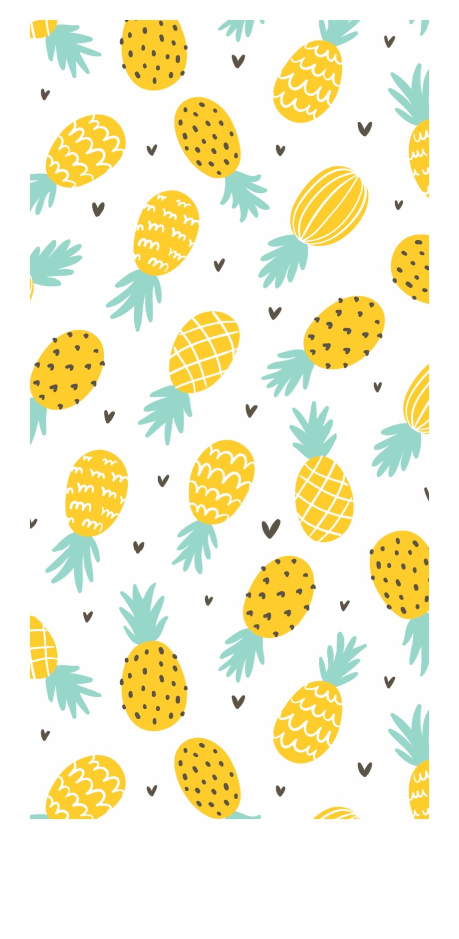 Pattern ananas gialli sfondo bianco, 920x1880 Full HD Verticale, iPhone Pro Max