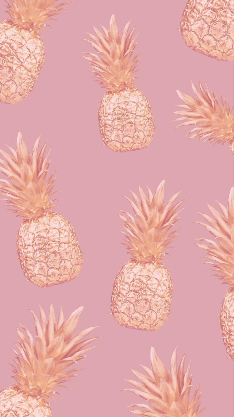Ananas dorati su rosa, 750x1335 Verticale, iPhone Pro