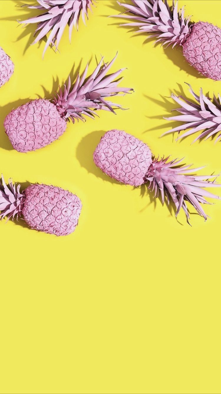 Ananas rosa su giallo, 750x1334 Verticale, iPhone Pro