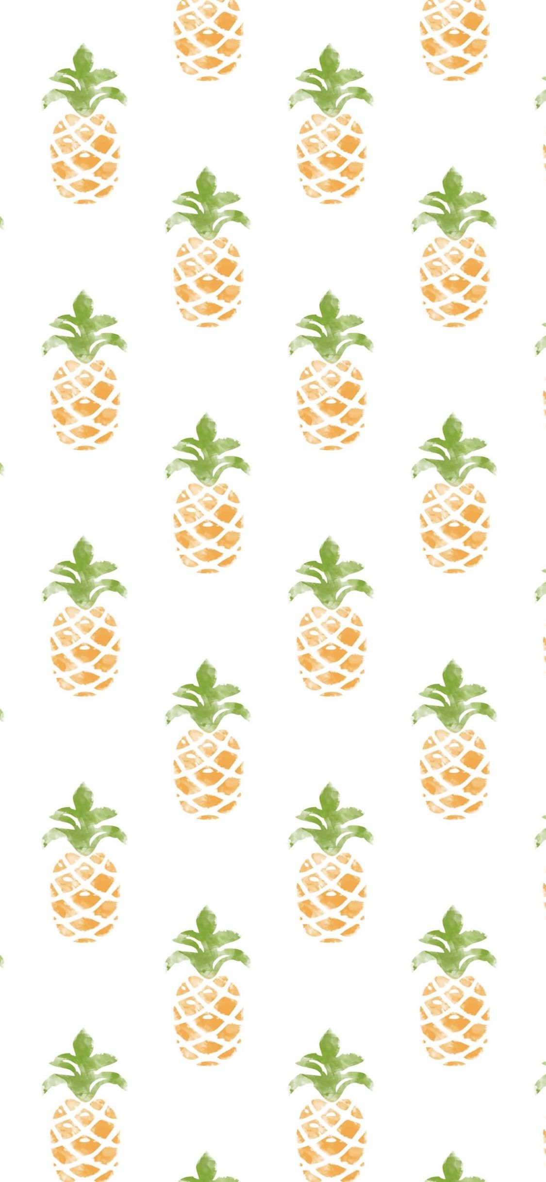 Pattern ananas acquerello giallo, 1125x2436 Verticale, iPhone Pro Max