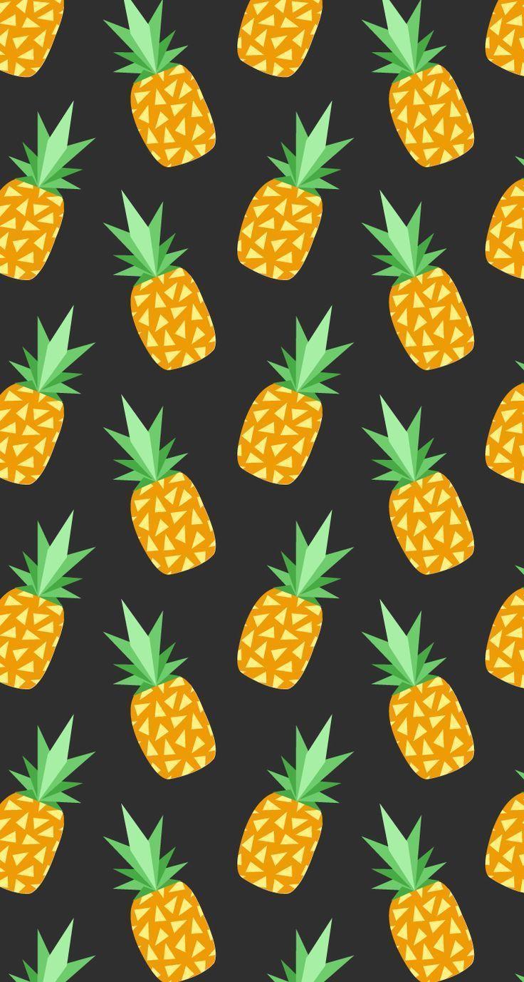 Ananas gialli su sfondo nero, 736x1377 Verticale, Mobile