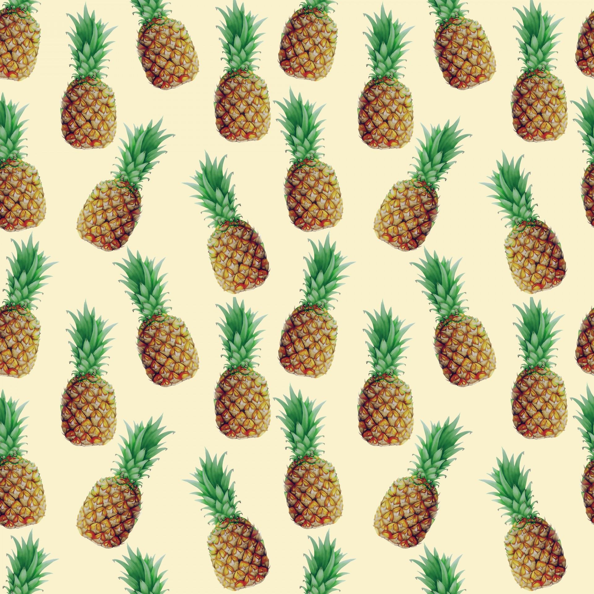 Pattern ananas su sfondo giallo, 1920x1920 Full HD+, iMac