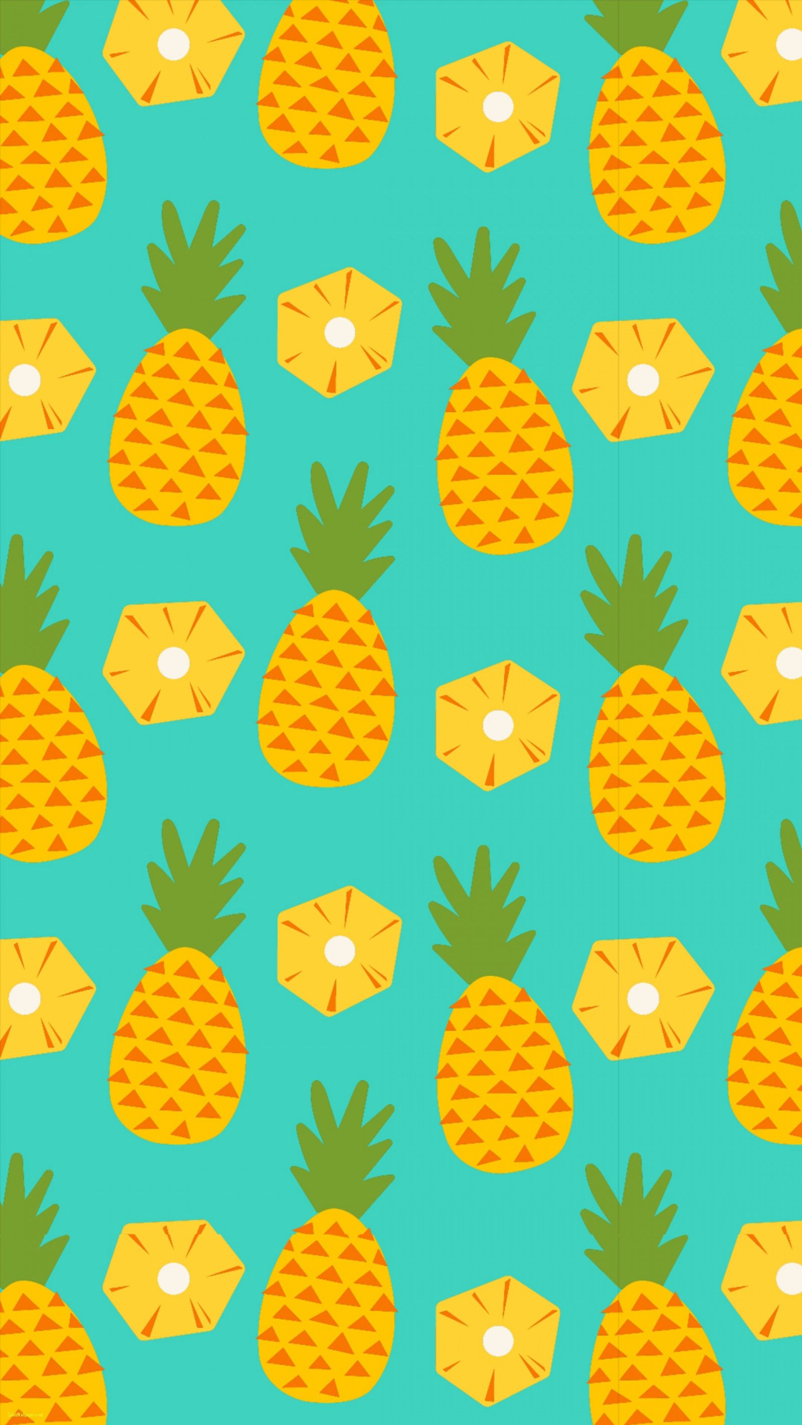 Ananas gialli su sfondo turchese, 1600x2844 Verticale, Mobile