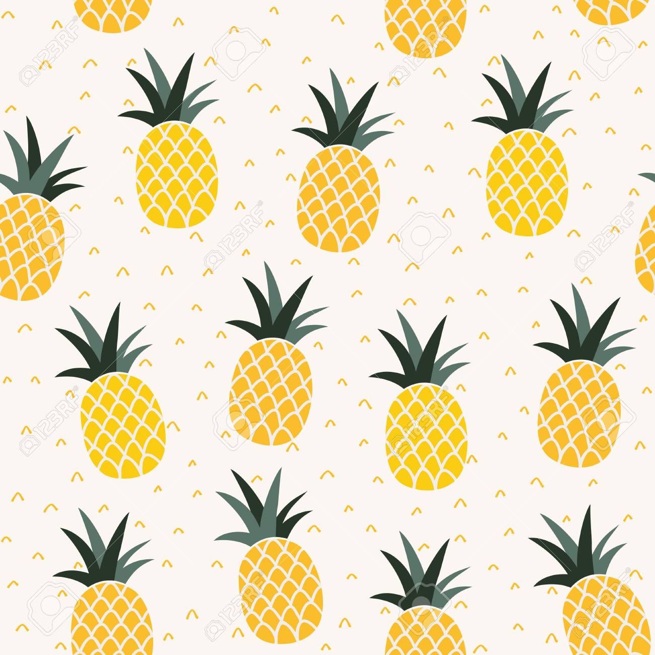 Ananas gialli pattern illustrato, 1300x1300 HD, Desktop