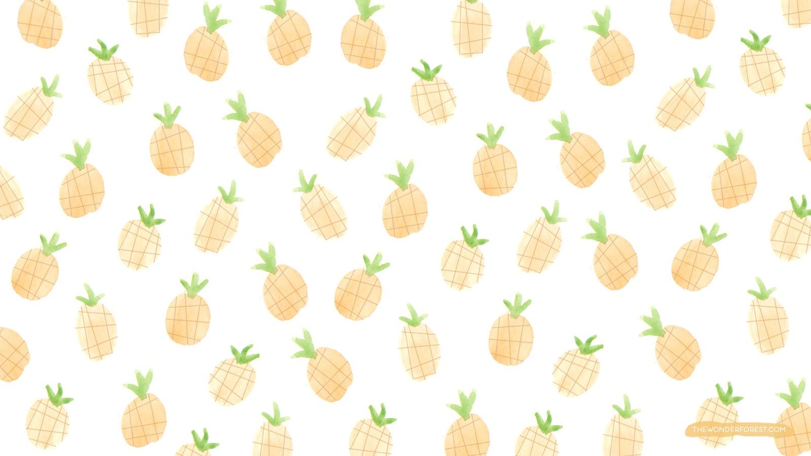 Pattern ananas acquerello giallo, 1600x900 HD, Laptop